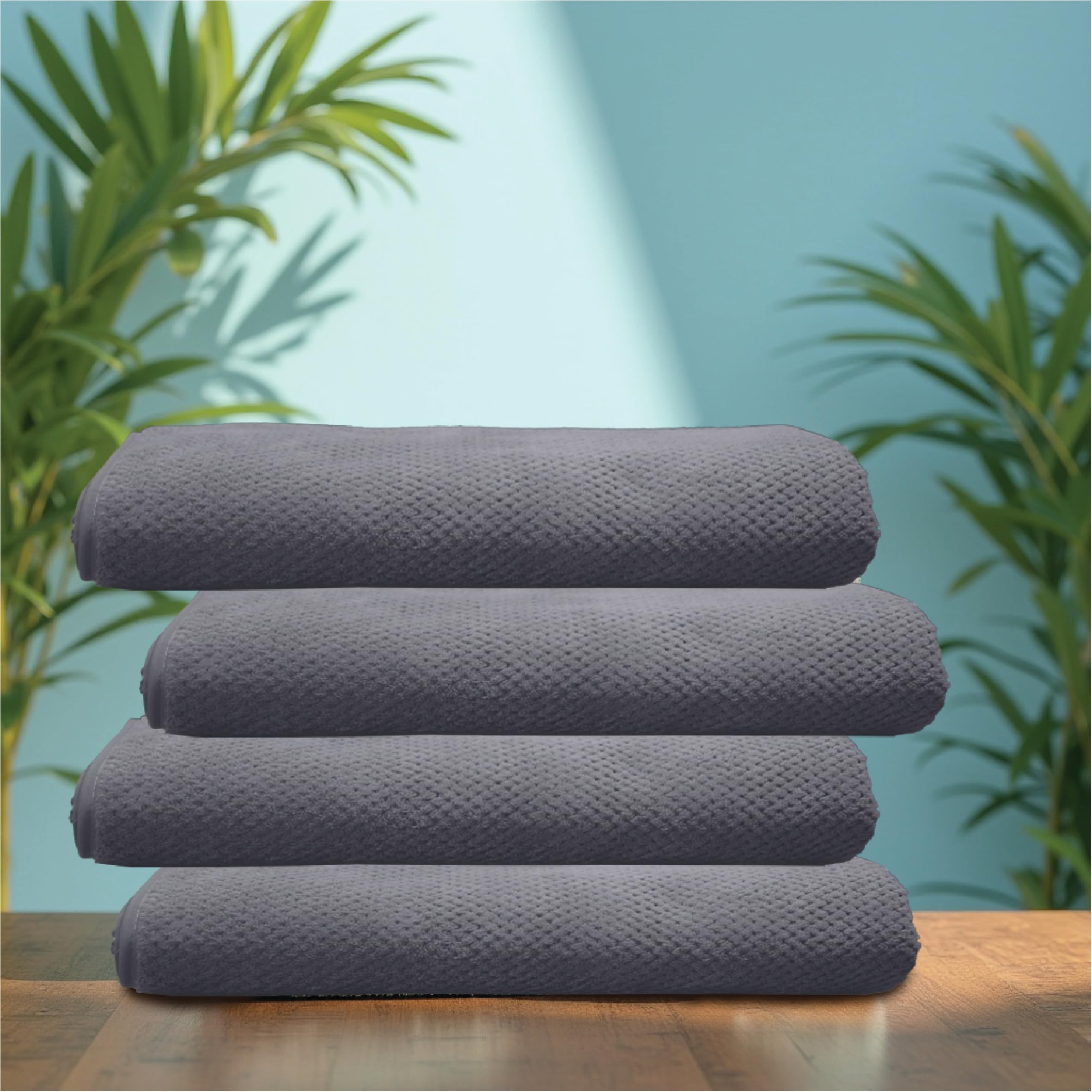 HOUSSE Microfiber Vogue Coral Fleece Bathing Towels | 360 GSM | Super Soft| Quick Absorbent | Lightweight & with Hanging Hook | for Versatile Usage | for Women & Men (Pista Green, 70x150 Bath Towel)