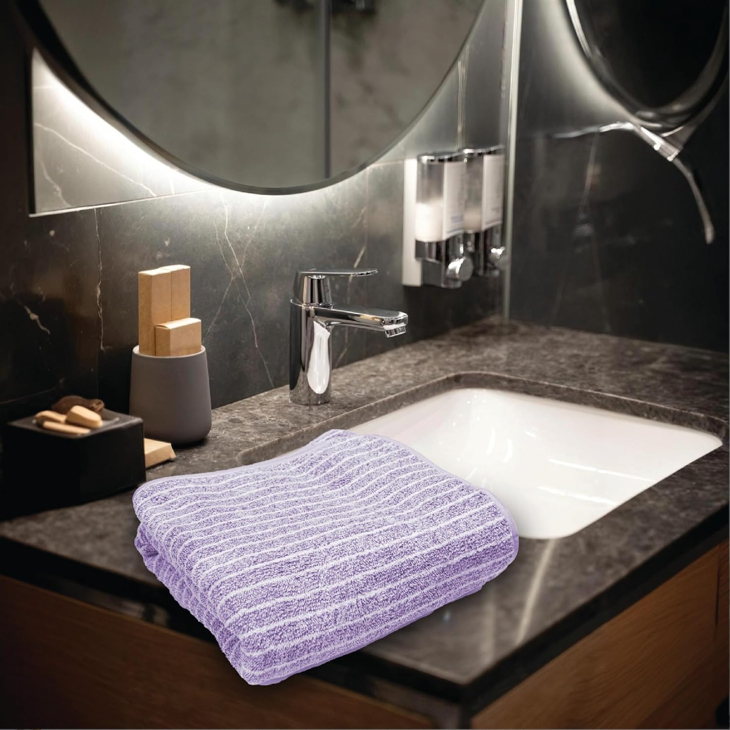 HOUSSE Microfiber Bath Towel, 360 GSM Coral Velvera Fleece, Extra Soft and Quick Dry, Large (VELVERA_Grey)