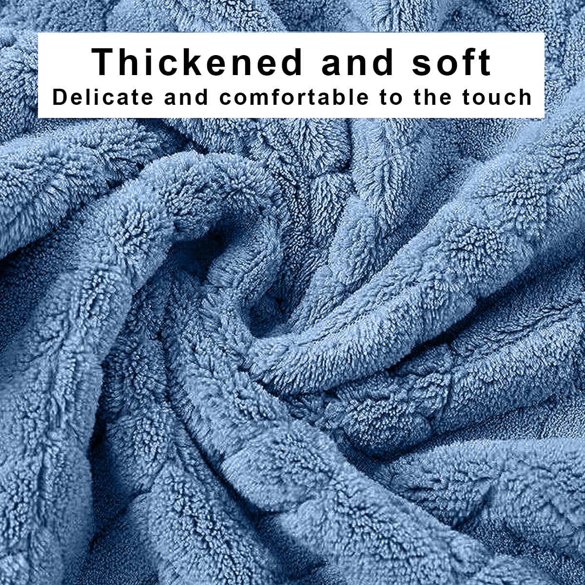 HOUSSE Microfiber Nova Coral Fleece Bathing Towels for Women & Men | Ultra Soft | Super Absorbent Towels for Gym, Yoga, Beach Daiily USe | 360 GSM | (Blue, 30x30 FACE Towel)