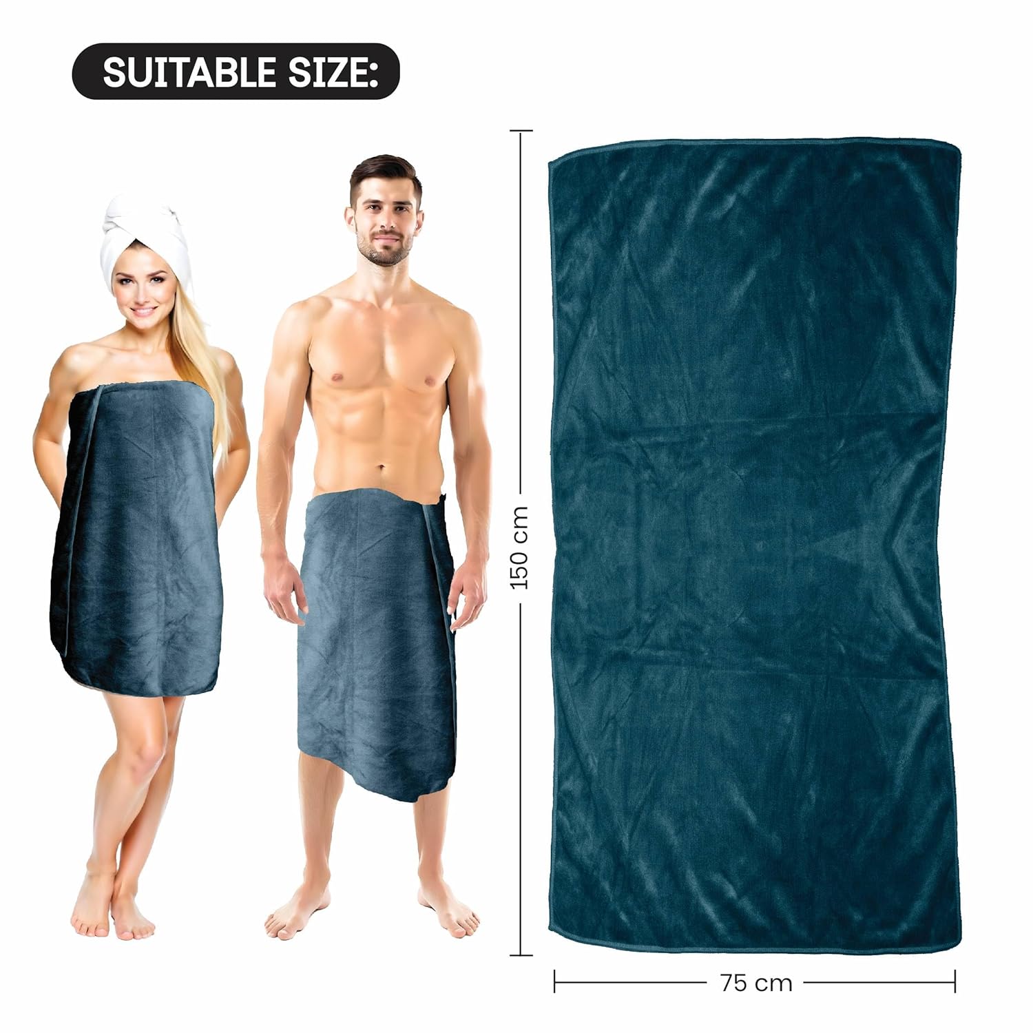 HOUSSE Premium Microfiber Bath Towel - Extra Large 75x150cm Quick Dry Towels for Women Men & Kids | Super Soft Plush 550 GSM | Ultra Absorbent for Home Swimming Sports & Travel (Jungle Green)