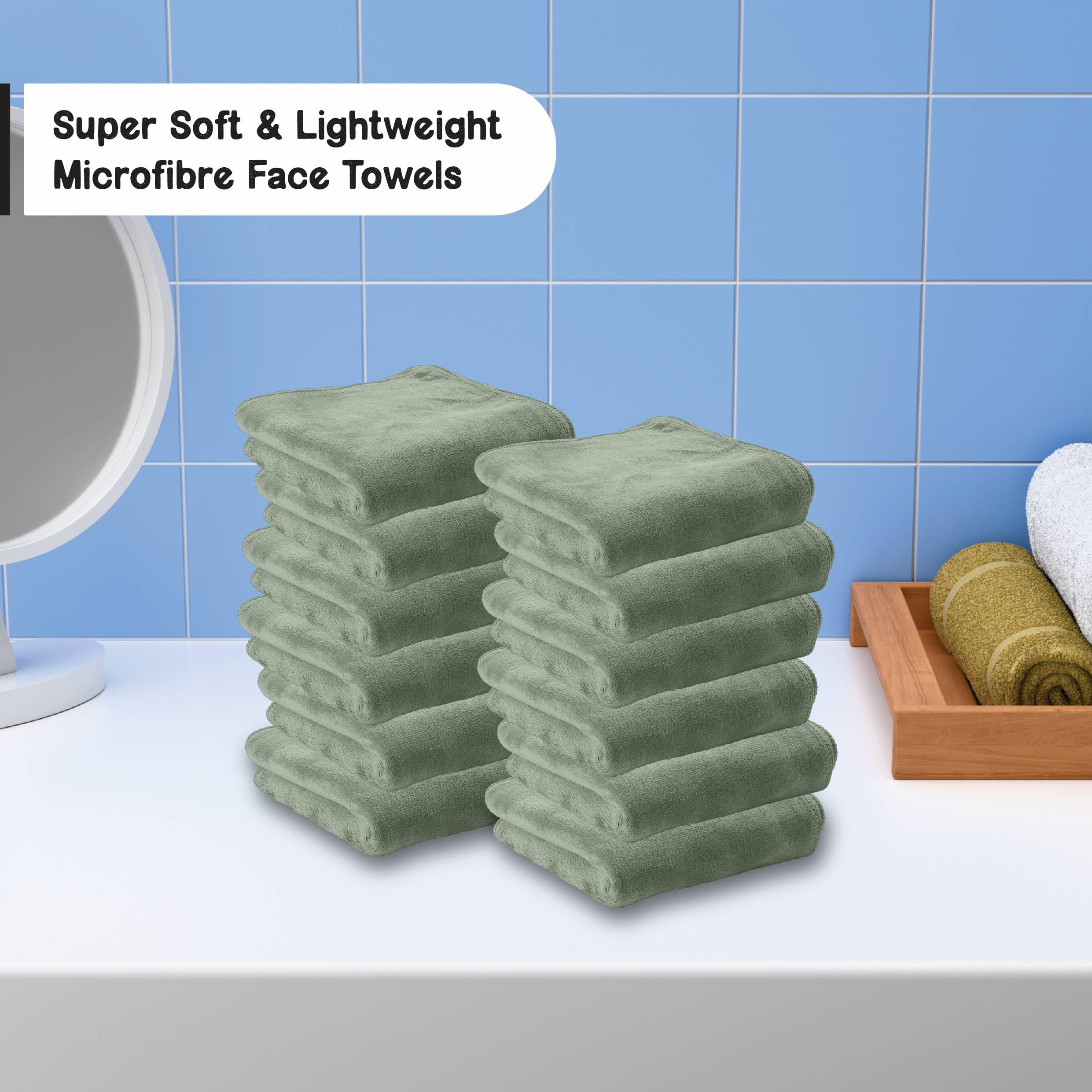 HOUSSE Microfiber Face Towels | Ultra Absorbent, Odour-Free, Quick Dry 450 GSM Face Towel for Home, Gym, Travel, Running and Personal Use | 30x30 cm | Set of 4 in One Colour (Indian Teal, Pack of 4)