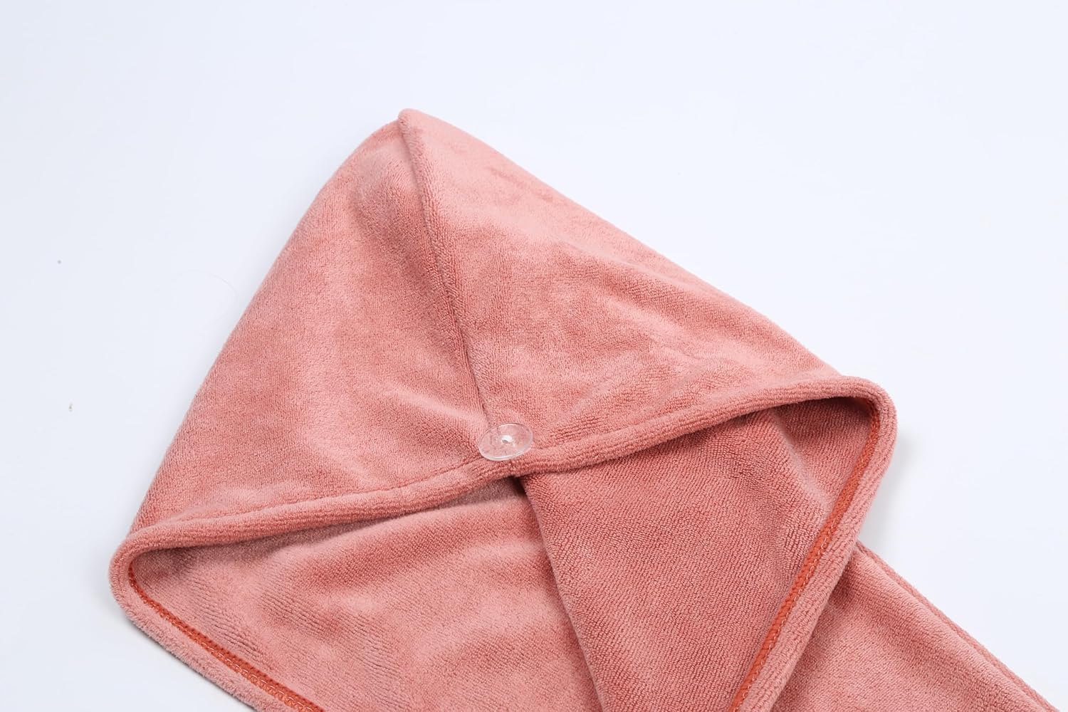 HOUSSE Microfibre Head Towels | 400 GSM High Absorbent Hair Wrap with Adjustable Buttons for Girls | Super Soft & Quick Dry Wrap Towel for Hairs | Set of 2 | 25x65 cm (Desert Sand & Rose Taupe)
