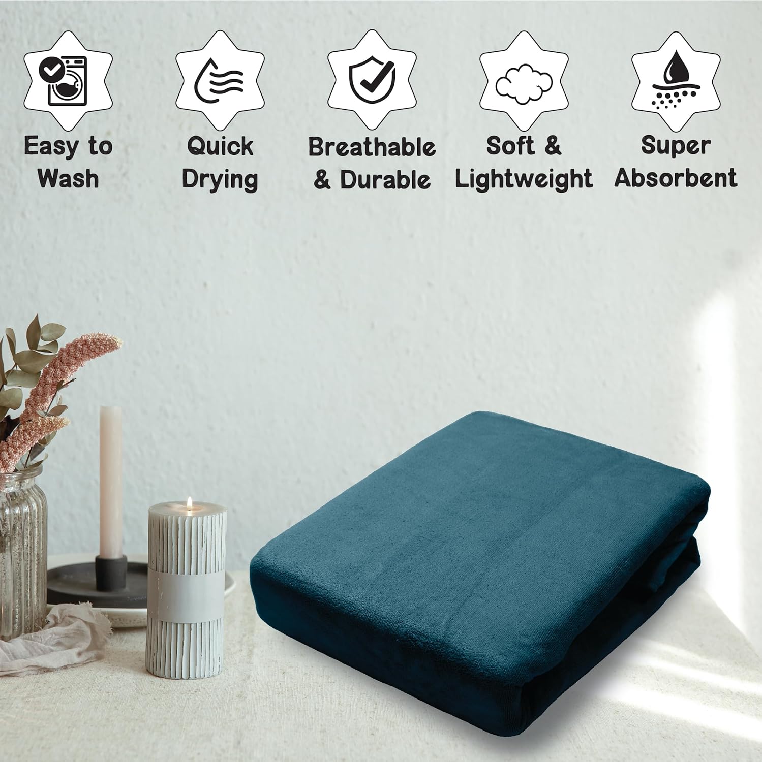 HOUSSE Premium Microfiber Bath Towel - Extra Large 75x150cm Quick Dry Towels for Women Men & Kids | Super Soft Plush 550 GSM | Ultra Absorbent for Home Swimming Sports & Travel (Jungle Green)