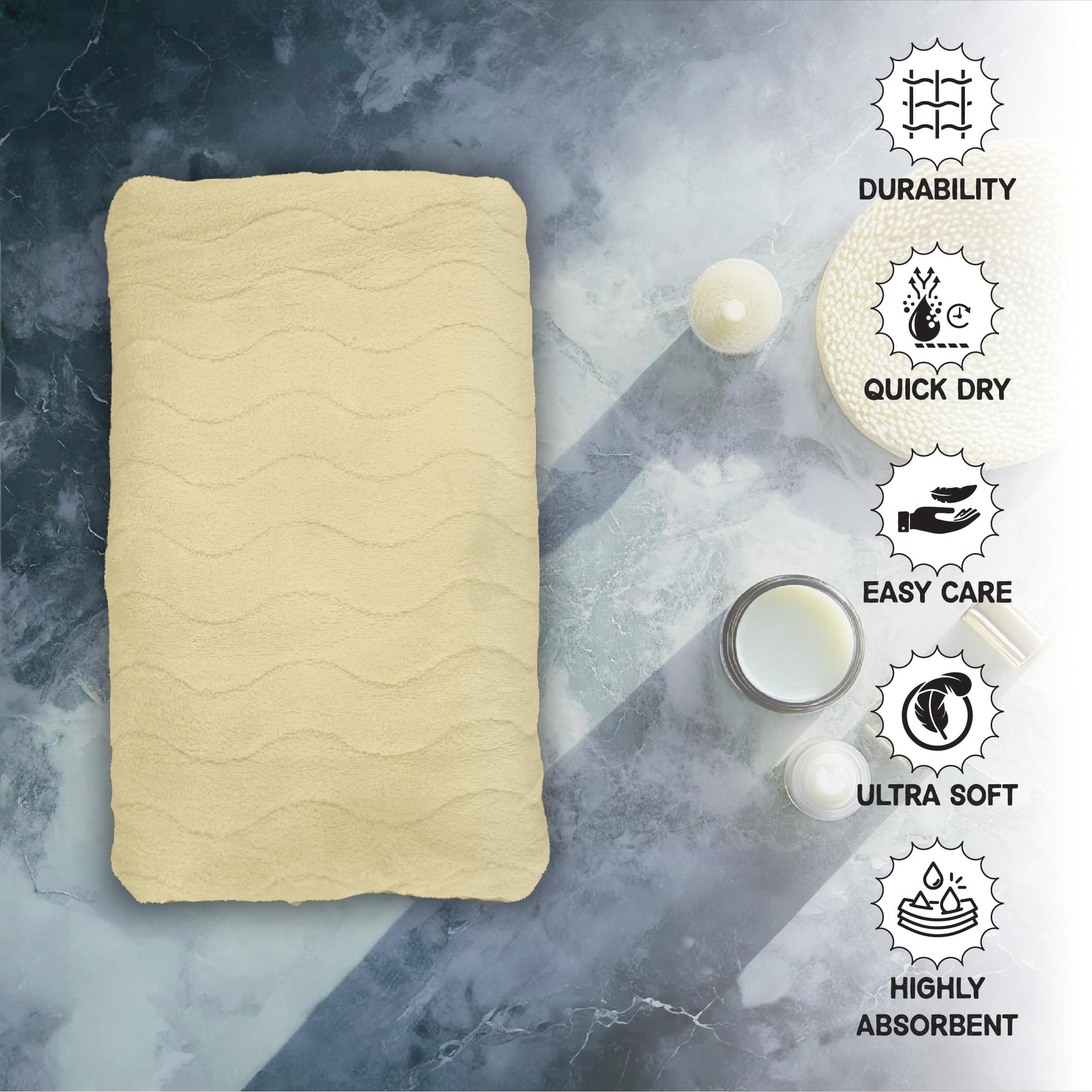 HOUSSE Microfiber Face Towel – Super Soft & Quick-Drying Coral Fleece, 30 x 30 cm (Grey)