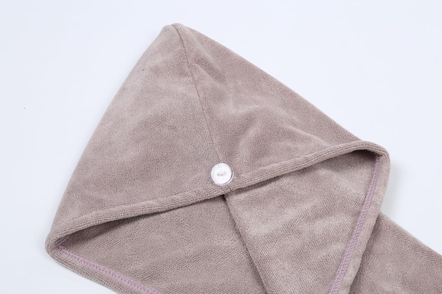 HOUSSE Microfibre Head Towels | 400 GSM High Absorbent Hair Wrap with Adjustable Buttons for Girls | Super Soft & Quick Dry Wrap Towel for Hairs | Set of 2 | 25x65 cm (Desert Sand & Rose Taupe)
