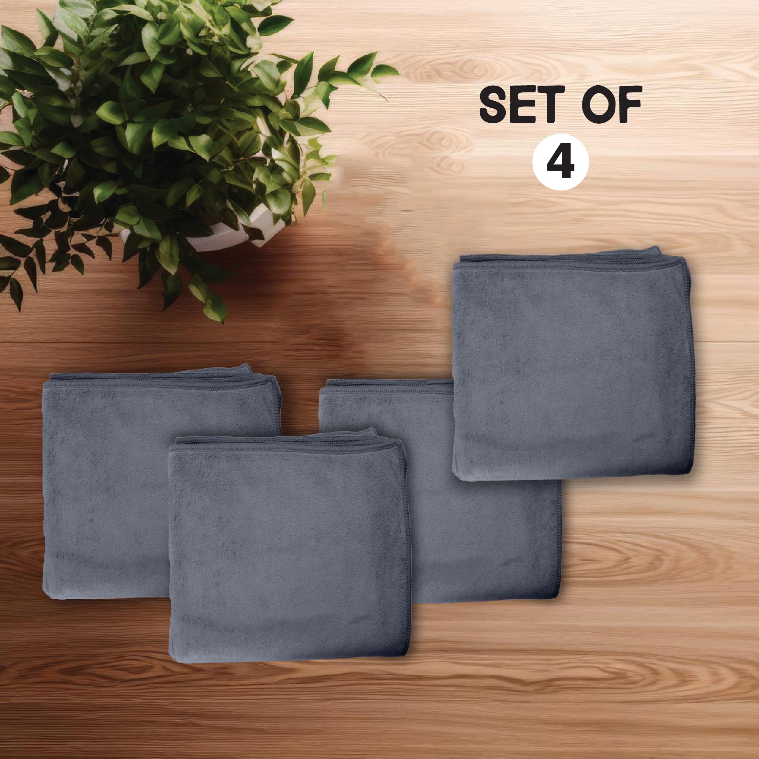 HOUSSE Microfiber Face Towels | Ultra Absorbent, Odour-Free, Quick Dry 450 GSM Face Towel for Home, Gym, Travel, Running and Personal Use | 30x30 cm | Set of 4 in One Colour (Indian Teal, Pack of 4)