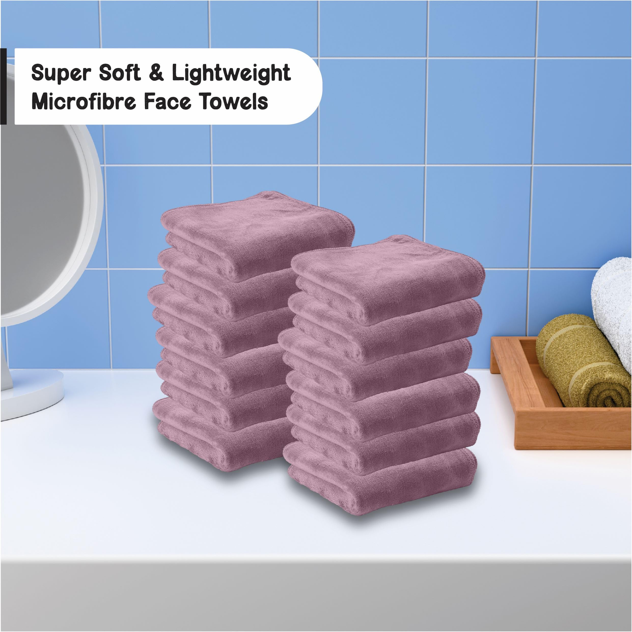 HOUSSE Microfiber Face Towels | Ultra Absorbent, Odour-Free, Quick Dry 450 GSM Face Towel for Home, Gym, Travel, Running and Personal Use | 30x30 cm | Set of 4 in One Colour (Indian Teal, Pack of 4)