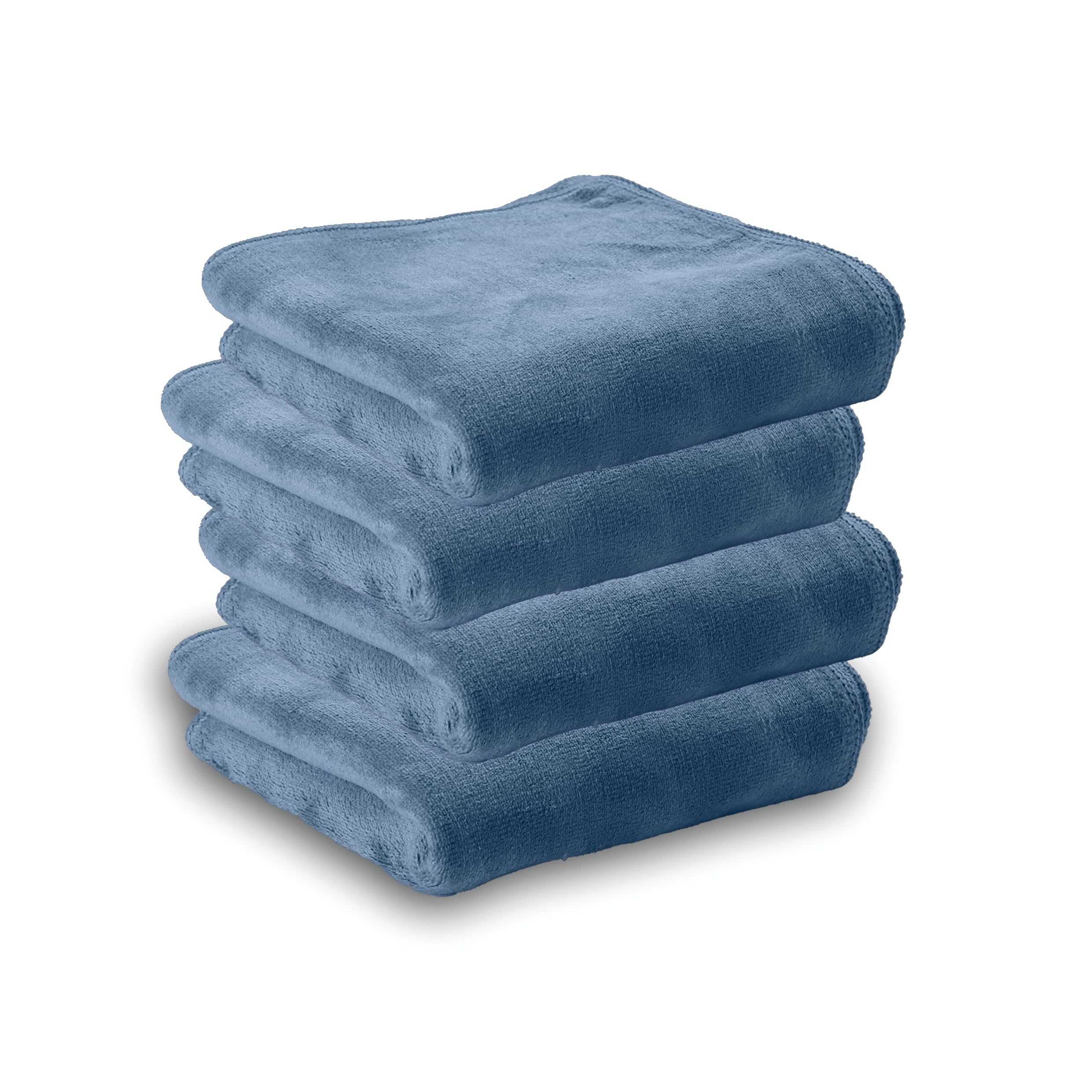 HOUSSE Microfiber Face Towels | Ultra Absorbent, Odour-Free, Quick Dry 450 GSM Face Towel for Home, Gym, Travel, Running and Personal Use | 30x30 cm | Set of 4 in One Colour (Indian Teal, Pack of 4)