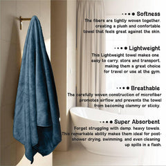 HOUSSE Premium Microfiber Bath Towel - Extra Large 75x150cm Quick Dry Towels for Women Men & Kids | Super Soft Plush 550 GSM | Ultra Absorbent for Home Swimming Sports & Travel (Jungle Green)