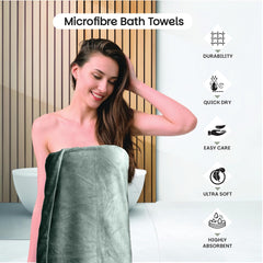 HOUSSE Premium Microfiber Bath Towel Large 75 * 150cm Quick Dry Towels for Women & Kids | Super Soft Plush 450 GSM | Ultra Absorbent for Home Swimming Sports & Travel (Dusty Olive)