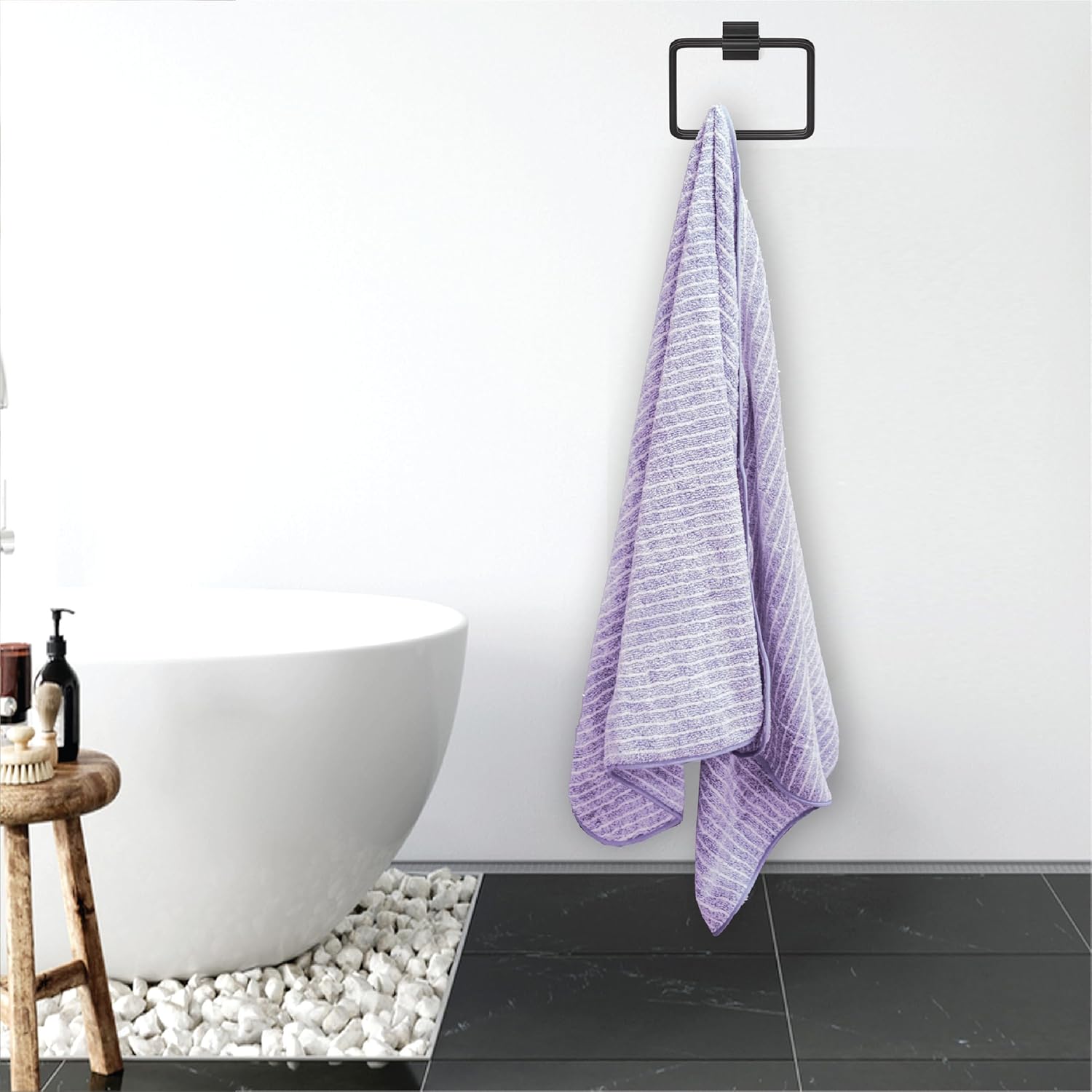 HOUSSE Microfiber Bath Towel, 360 GSM Coral Velvera Fleece, Extra Soft and Quick Dry, Large (VELVERA_Grey)