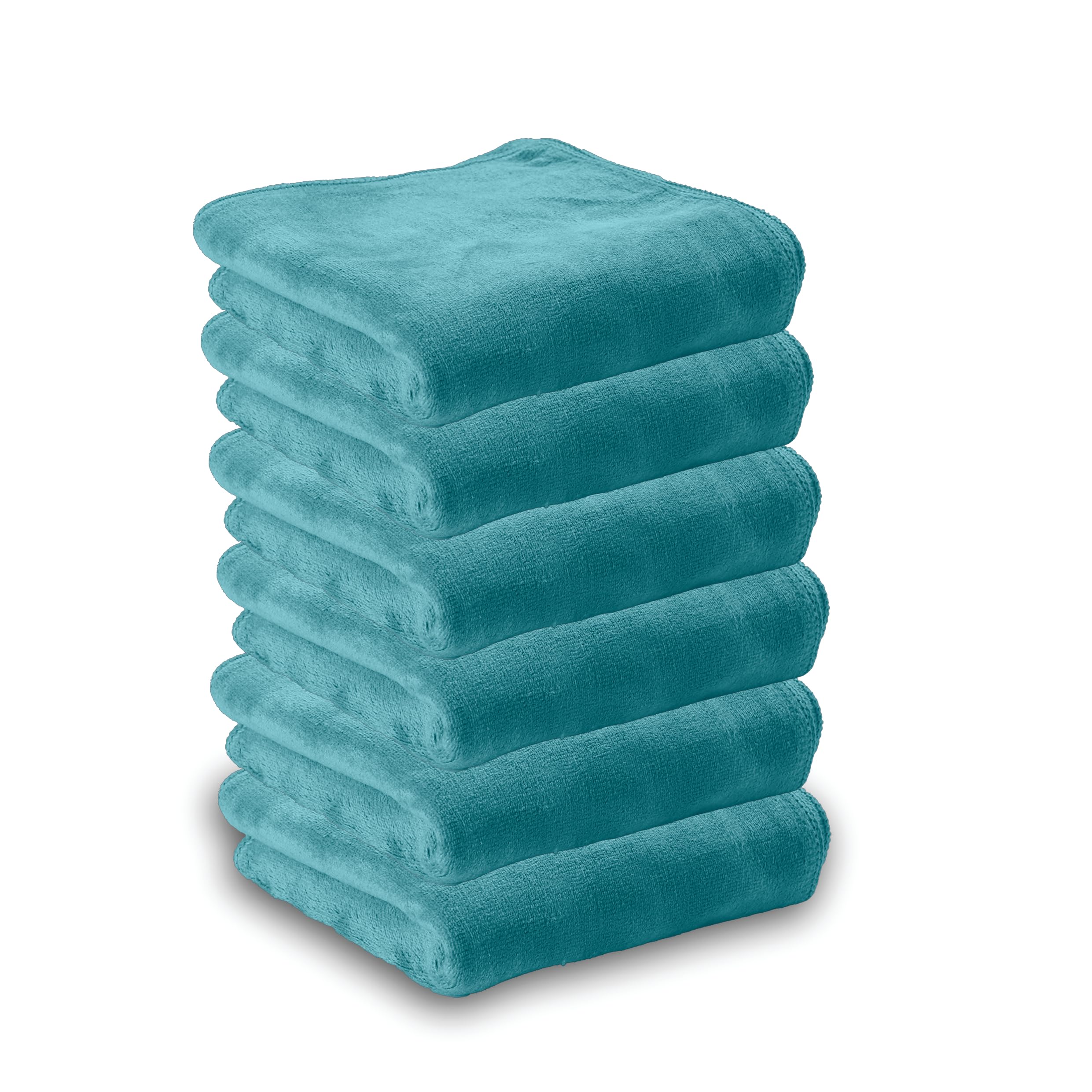 HOUSSE Microfiber Face Towels | Ultra Absorbent, Odour-Free, Quick Dry 450 GSM Face Towel for Home, Gym, Travel, Running and Personal Use | 30x30 cm | Set of 4 in One Colour (Indian Teal, Pack of 4)