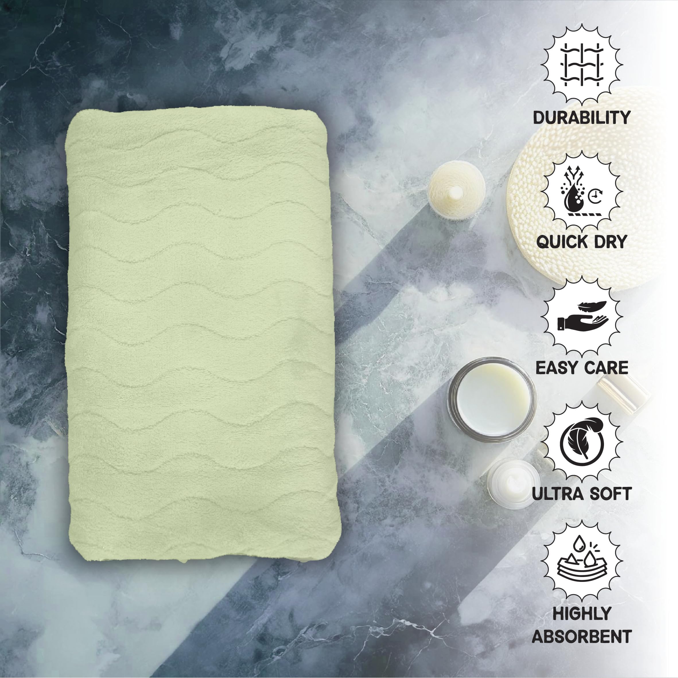HOUSSE Microfiber Face Towel – Super Soft & Quick-Drying Coral Fleece, 30 x 30 cm (Grey)