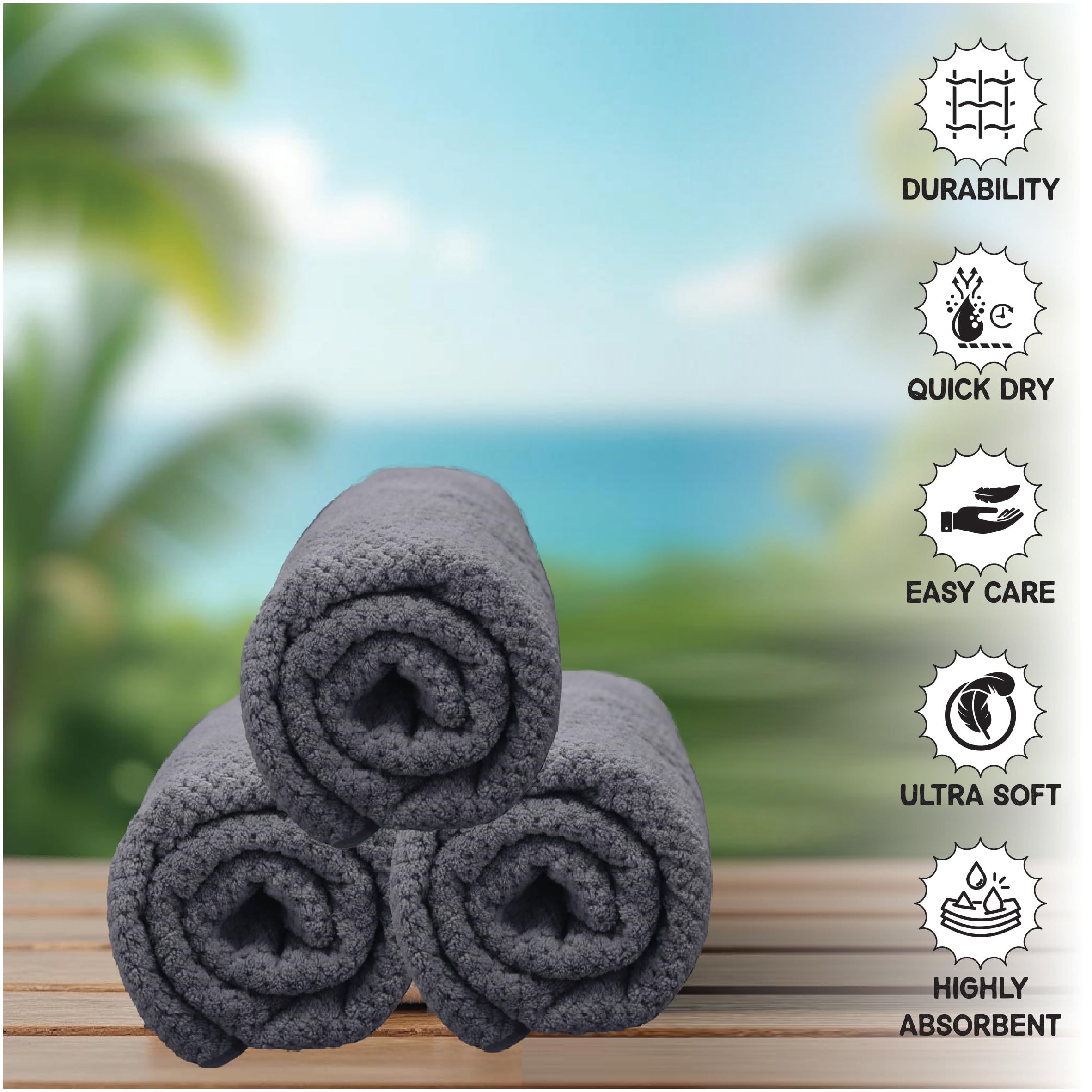 HOUSSE Microfiber Vogue Coral Fleece Bathing Towels | 360 GSM | Super Soft| Quick Absorbent | Lightweight & with Hanging Hook | for Versatile Usage | for Women & Men (Pista Green, 70x150 Bath Towel)