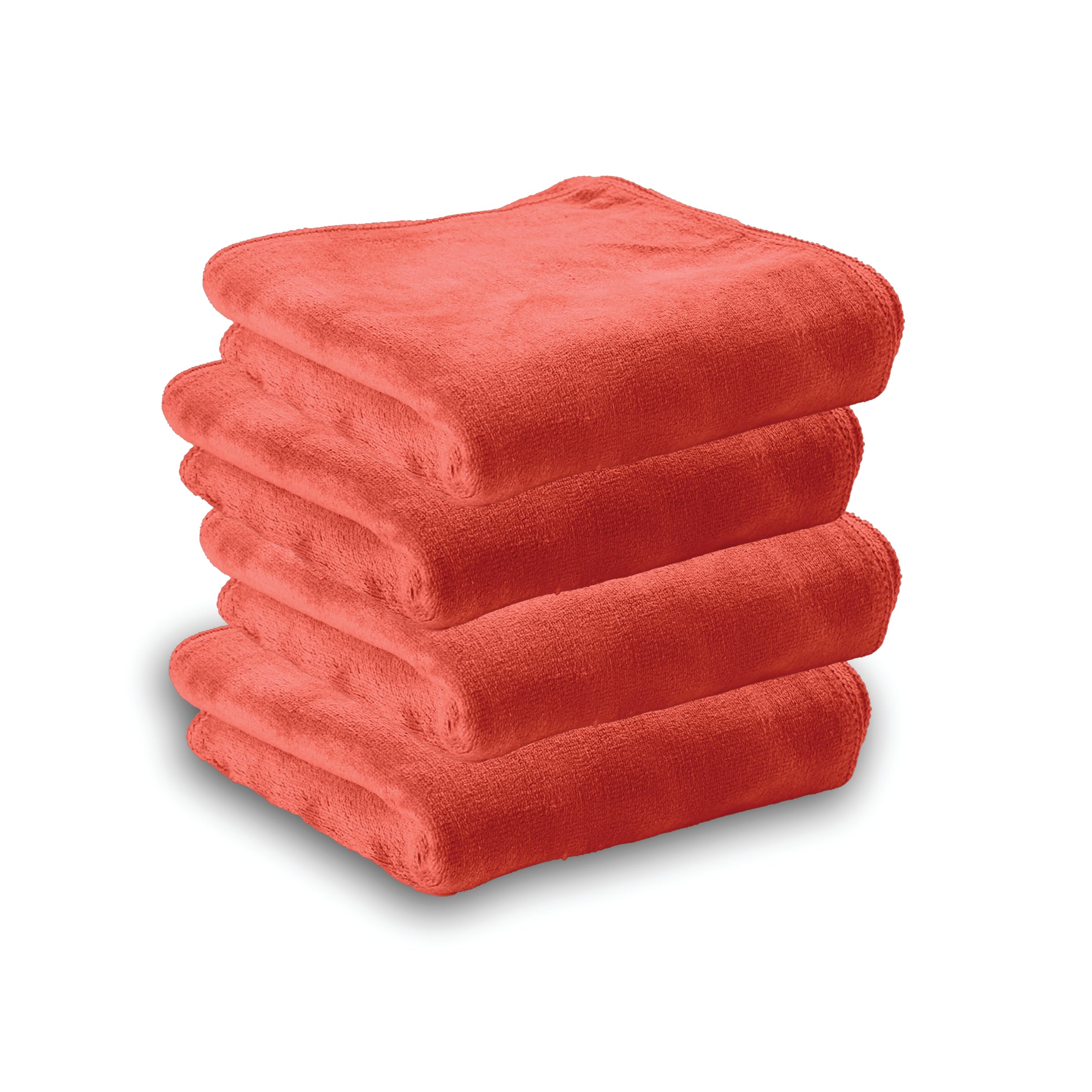 HOUSSE Microfiber Face Towels | Ultra Absorbent, Odour-Free, Quick Dry 450 GSM Face Towel for Home, Gym, Travel, Running and Personal Use | 30x30 cm | Set of 4 in One Colour (Indian Teal, Pack of 4)