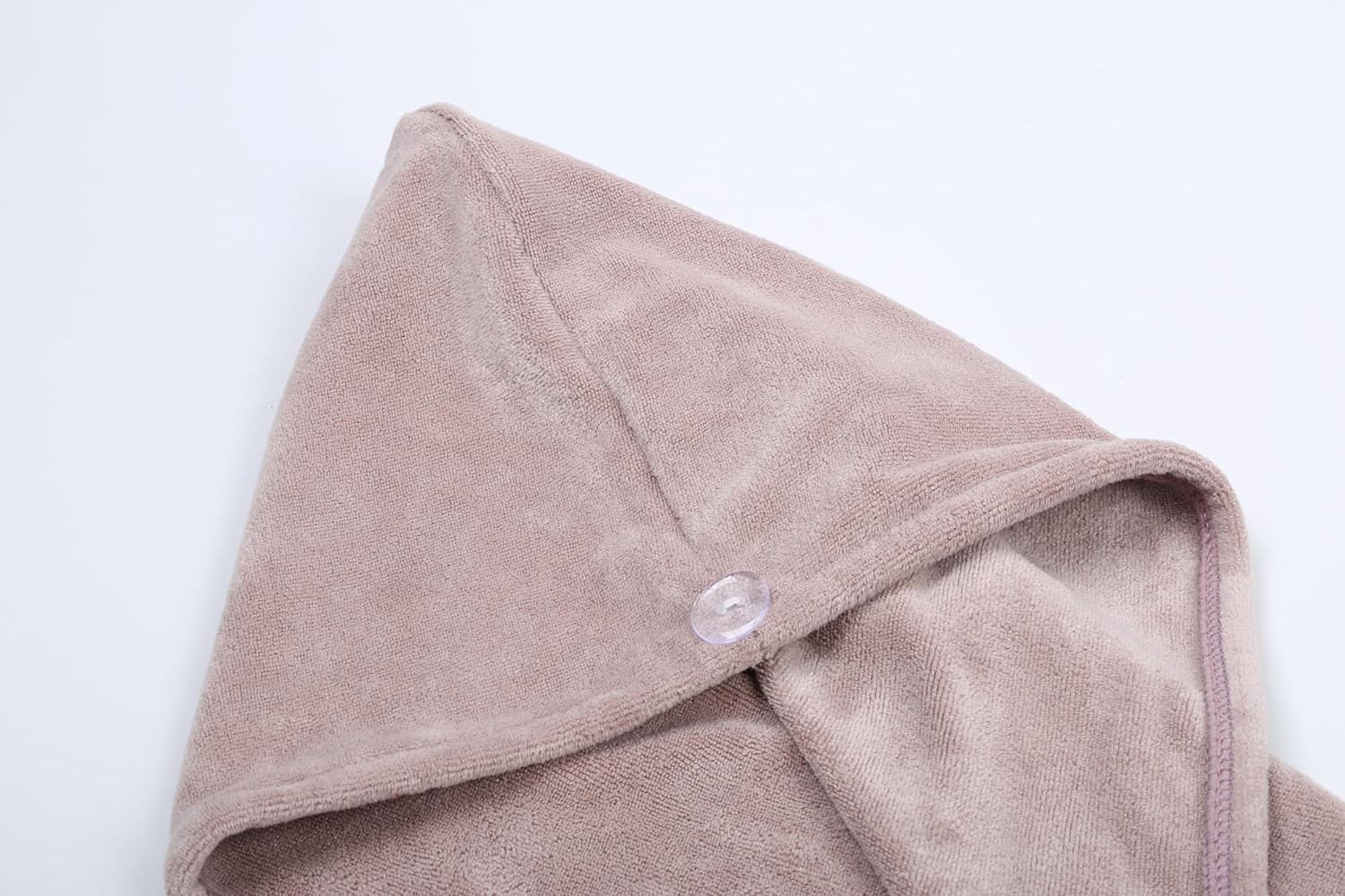 HOUSSE Microfibre Head Towels | 400 GSM High Absorbent Hair Wrap with Adjustable Buttons for Girls | Super Soft & Quick Dry Wrap Towel for Hairs | Set of 2 | 25x65 cm (Desert Sand & Rose Taupe)