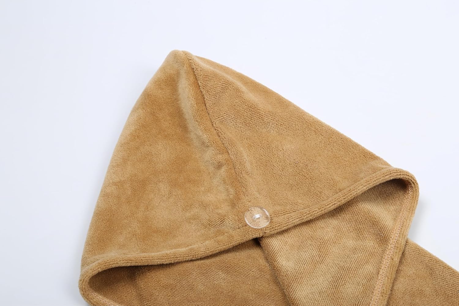 HOUSSE Microfibre Head Towels | 400 GSM High Absorbent Hair Wrap with Adjustable Buttons for Girls | Super Soft & Quick Dry Wrap Towel for Hairs | Set of 2 | 25x65 cm (Desert Sand & Rose Taupe)