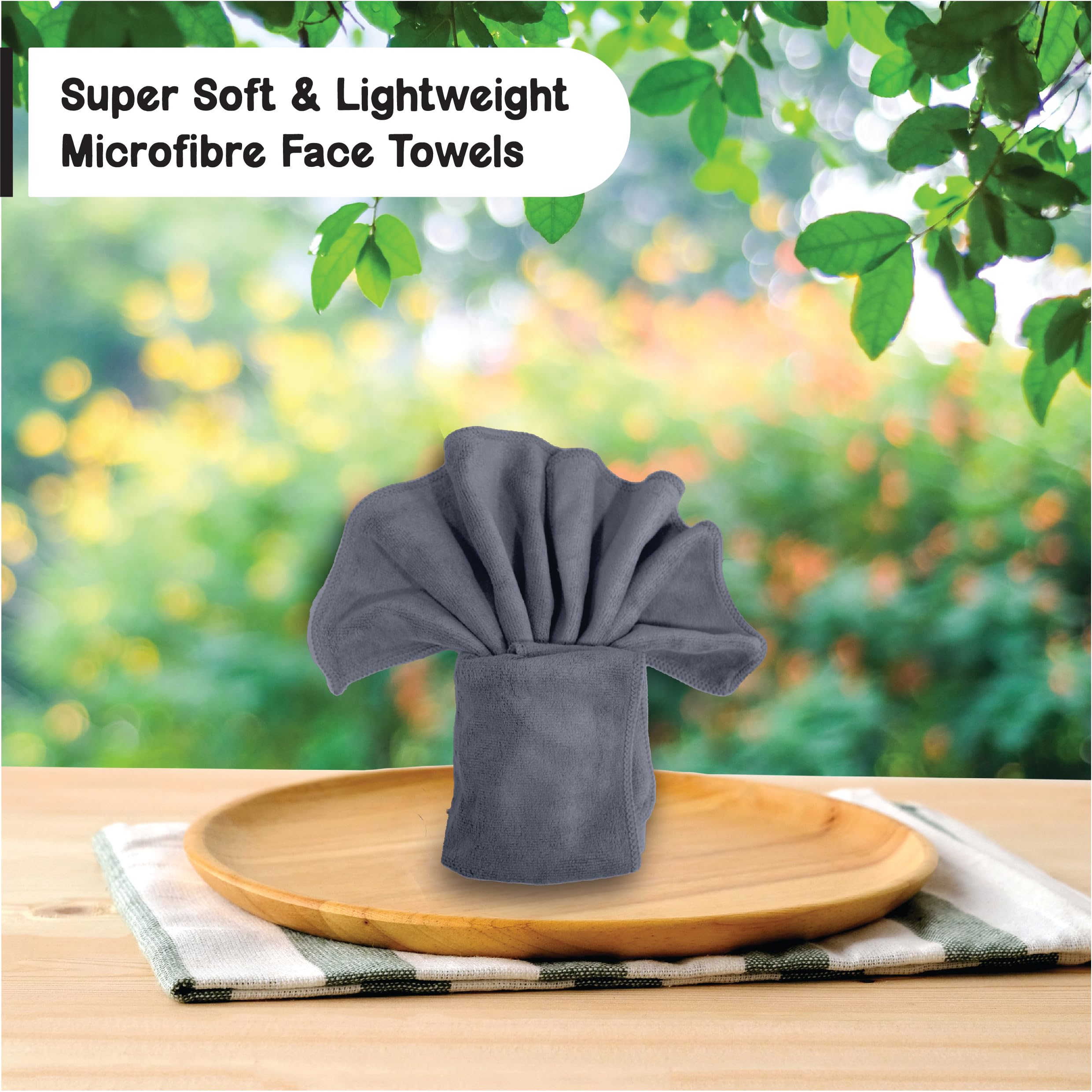 HOUSSE Microfiber Face Towels | Ultra Absorbent, Odour-Free, Quick Dry 450 GSM Face Towel for Home, Gym, Travel, Running and Personal Use | 30x30 cm | Set of 4 in One Colour (Indian Teal, Pack of 4)