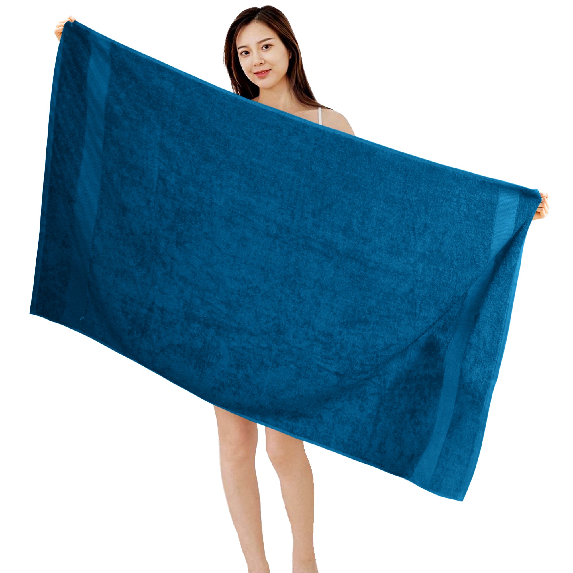 HOUSSE Alvora Cotton Bath Towels |Large Size (75 cms x 150 cms) - Quick Absorption &Faster Drying Bath Towel | 450 GSM | Cotton Towel for Men/Women | Urban Comfort