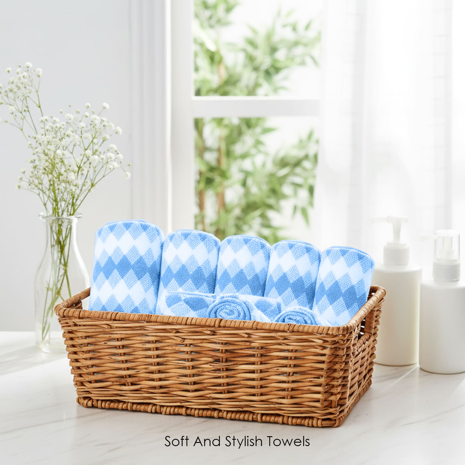 HOUSSE Microfiber Iris Face Towels Ideal for Women & Men |Soft Touch |Lint Free | Fast Dry Towels| Travel-Friendly | Best Use for Gym, Yoga, Spa, Pool, Hotels, Beach 360 GSM (30x30)