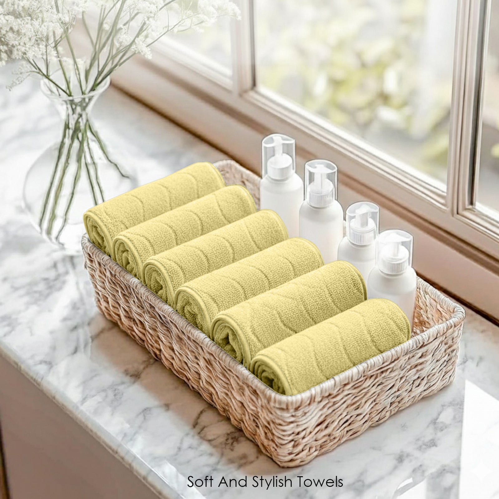 HOUSSE Microfiber Face Towel – Super Soft & Quick-Drying Coral Fleece, 30 x 30 cm