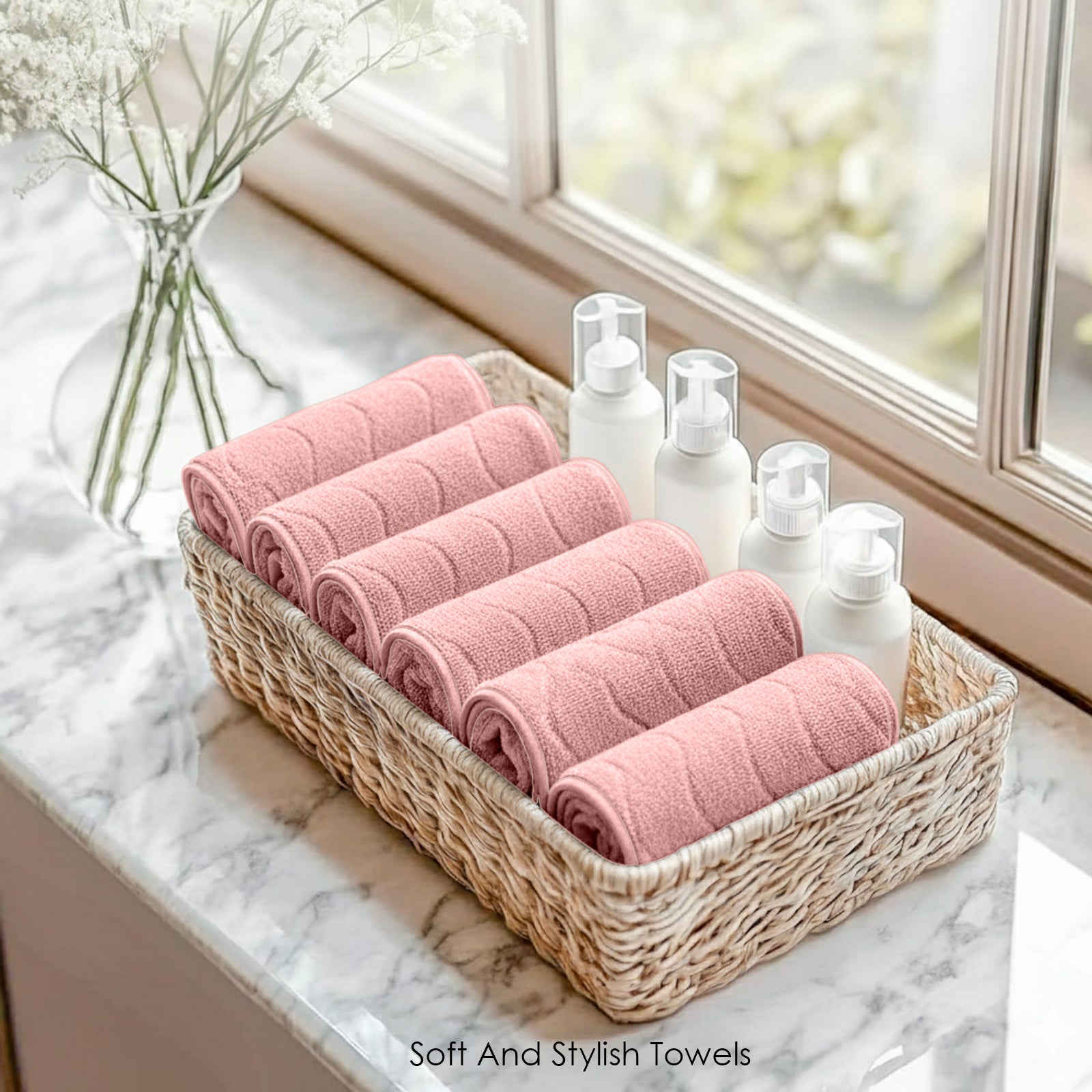 HOUSSE Microfiber Face Towel – Super Soft & Quick-Drying Coral Fleece, 30 x 30 cm