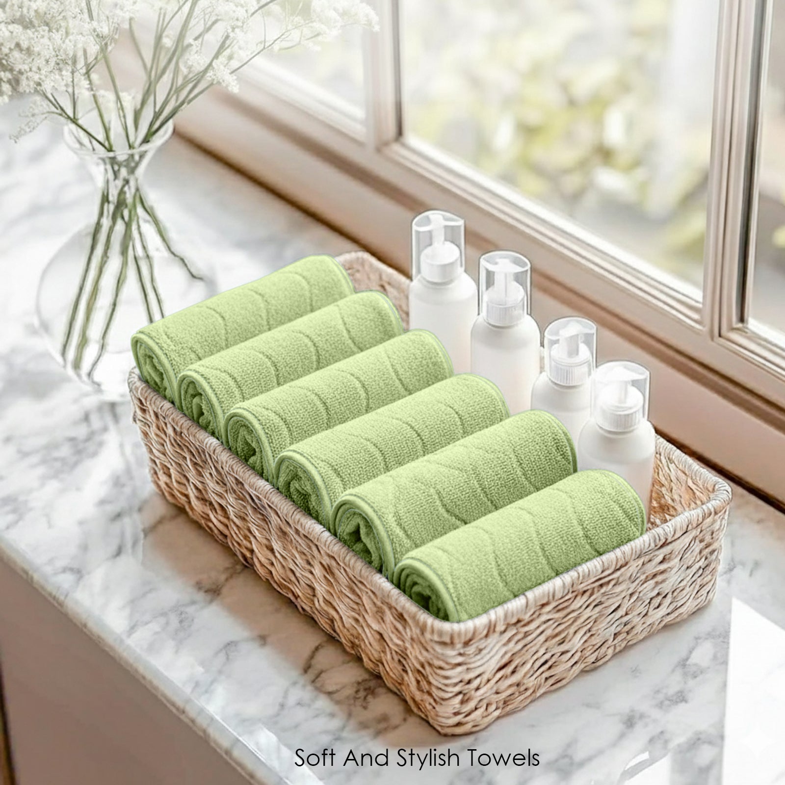 HOUSSE Microfiber Face Towel – Super Soft & Quick-Drying Coral Fleece, 30 x 30 cm