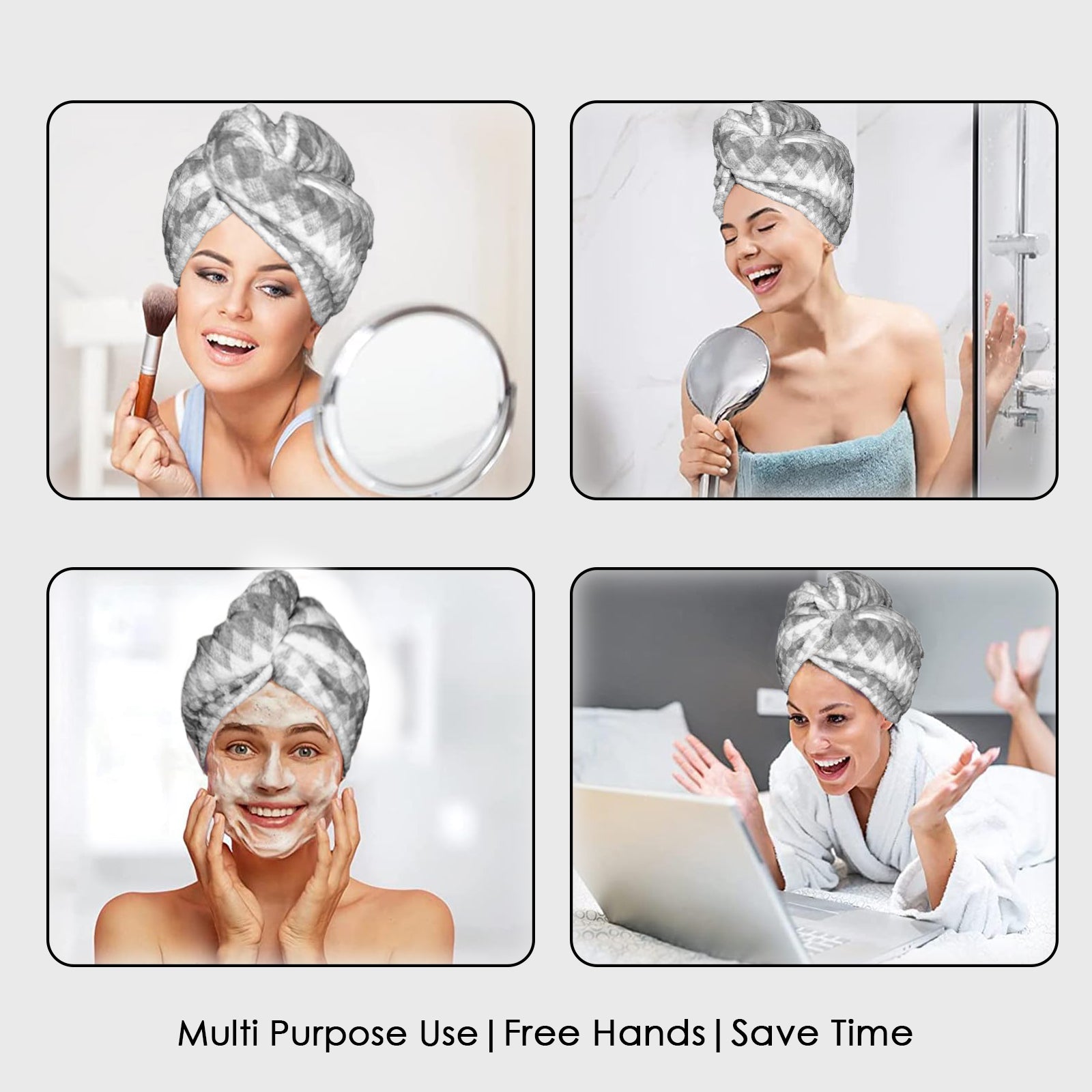 HOUSSE Microfiber Iris Head Wrap Ideal for Women |Soft Touch |Lint Free | Fast Dry Towels| Travel-Friendly | 360 GSM