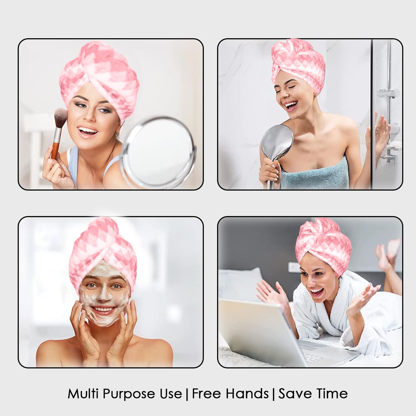 HOUSSE Microfiber Iris Head Wrap Ideal for Women |Soft Touch |Lint Free | Fast Dry Towels| Travel-Friendly | 360 GSM