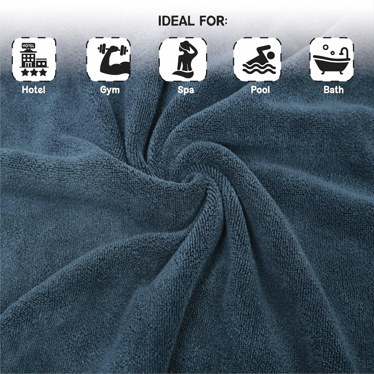 HOUSSE Premium Microfiber Bath Towel - Extra Large 75x150cm Quick Dry Towels for Women Men & Kids | Super Soft Plush 550 GSM | Ultra Absorbent for Home Swimming Sports & Travel (Jungle Green)