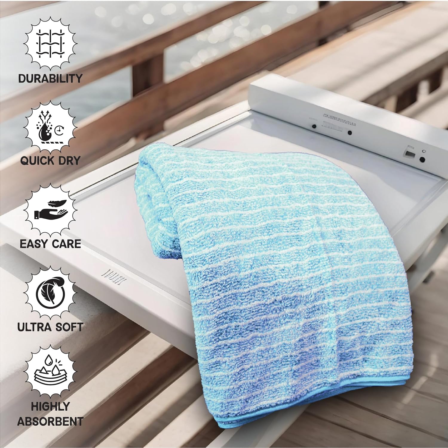 HOUSSE Microfiber Bath Towel, 360 GSM Coral Velvera Fleece, Extra Soft and Quick Dry, Large (VELVERA_Grey)