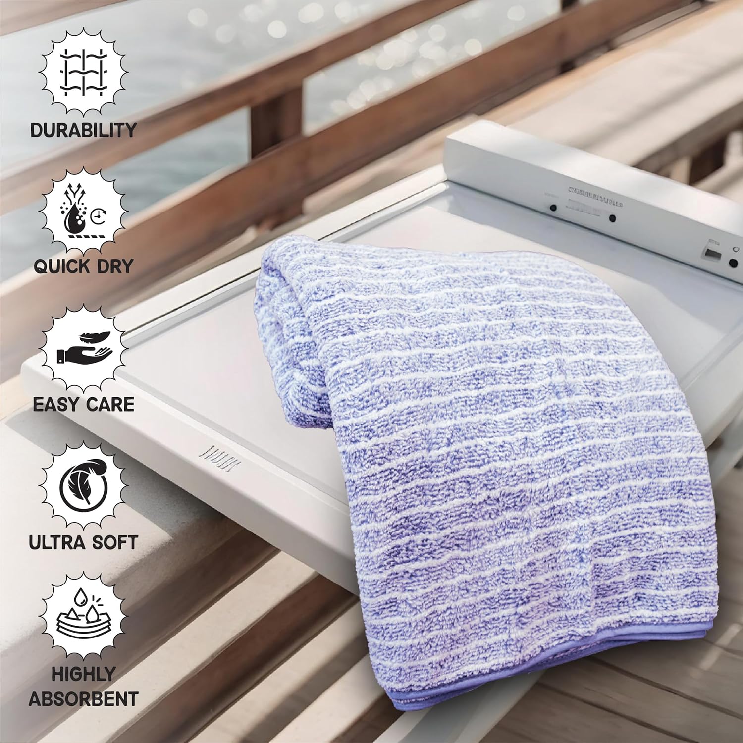 HOUSSE Microfiber Bath Towel, 360 GSM Coral Velvera Fleece, Extra Soft and Quick Dry, Large (VELVERA_Grey)