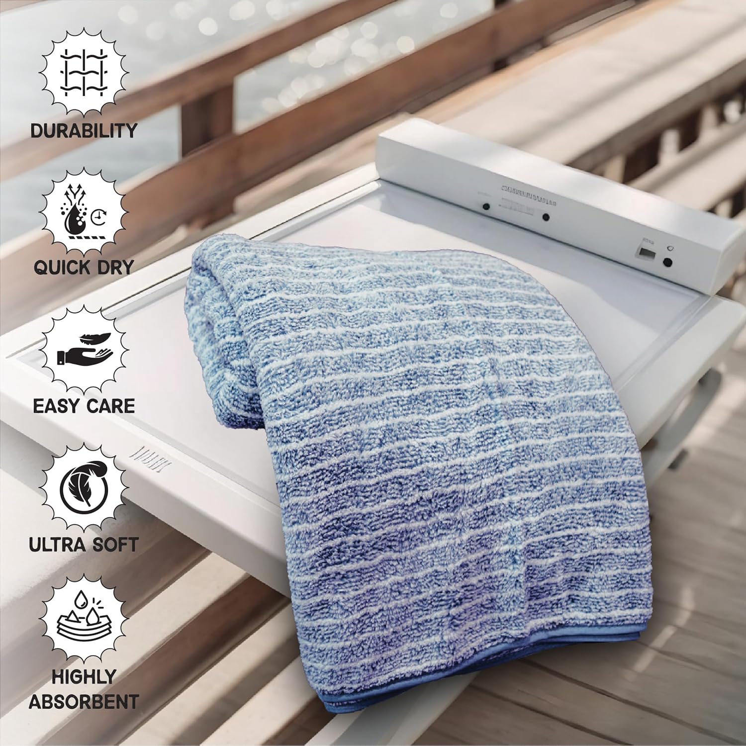 HOUSSE Microfiber Bath Towel, 360 GSM Coral Velvera Fleece, Extra Soft and Quick Dry, Large (VELVERA_Grey)