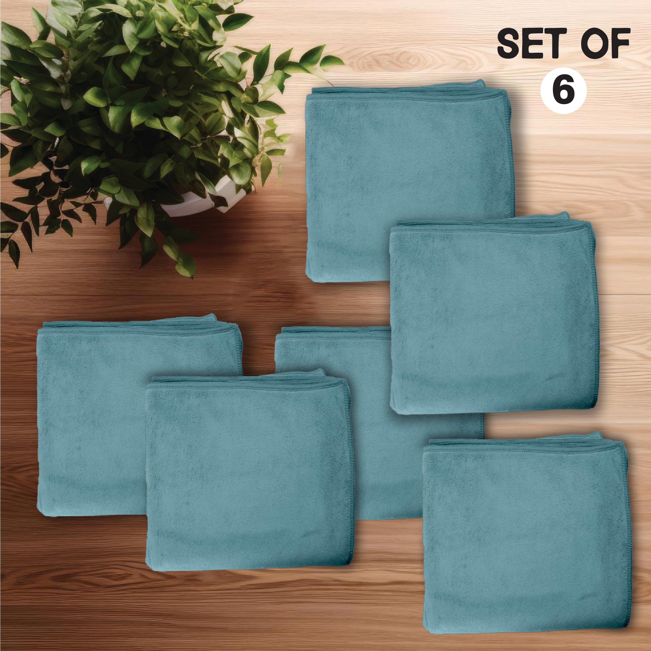 HOUSSE Microfiber Face Towels | Ultra Absorbent, Odour-Free, Quick Dry 450 GSM Face Towel for Home, Gym, Travel, Running and Personal Use | 30x30 cm | Set of 4 in One Colour (Indian Teal, Pack of 4)