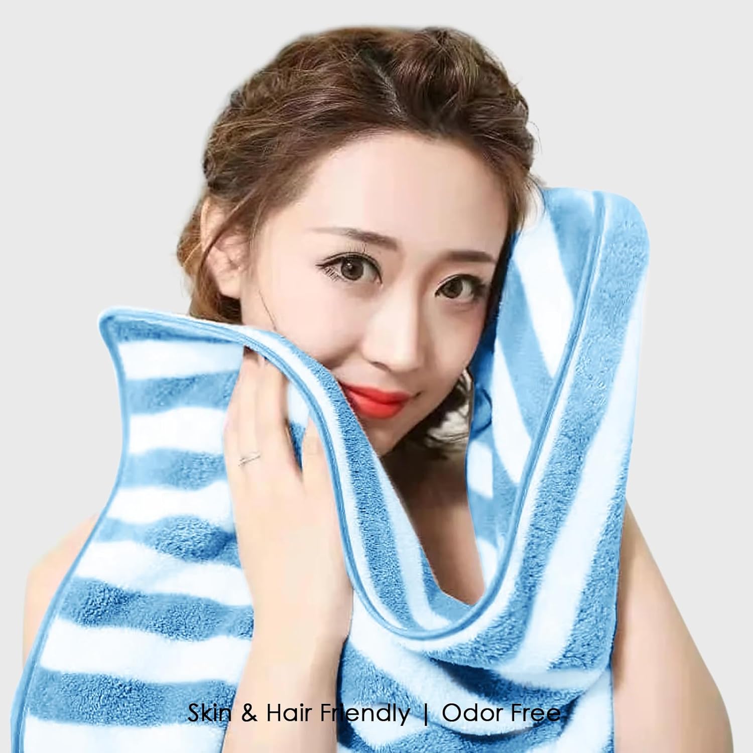 HOUSSE Microfiber Blaze Hand Towel for Women & Men | Quick Dry | Ultra Absorbent |Perfect for Bathroom |Sports | Travel | Ideal for Workout | Spa| Beach | Fitness | 360 GSM (Grey, 40x60)