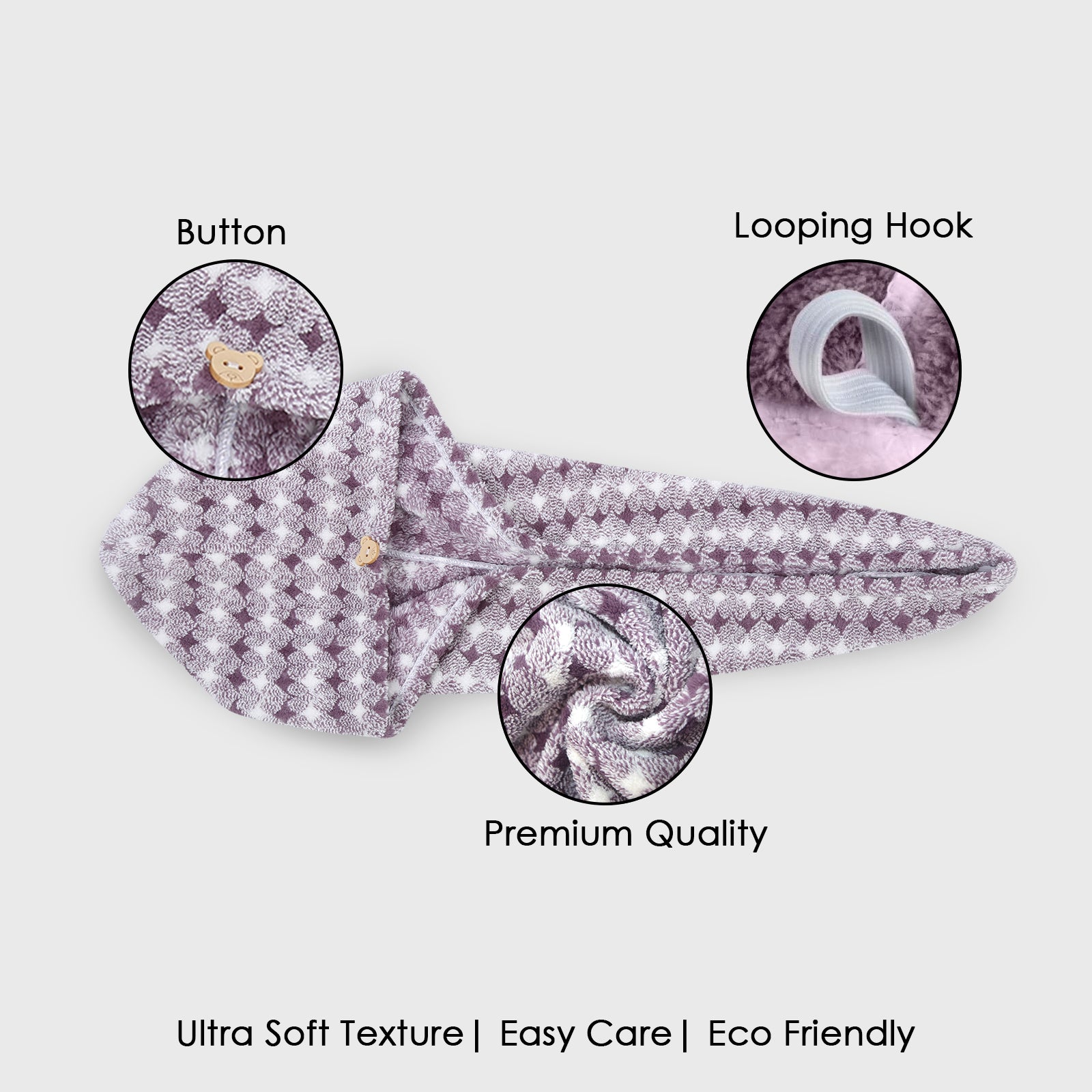 HOUSSE Eden Microfiber Head Towel, Ultra Soft, Absorbent & Hair Wrap