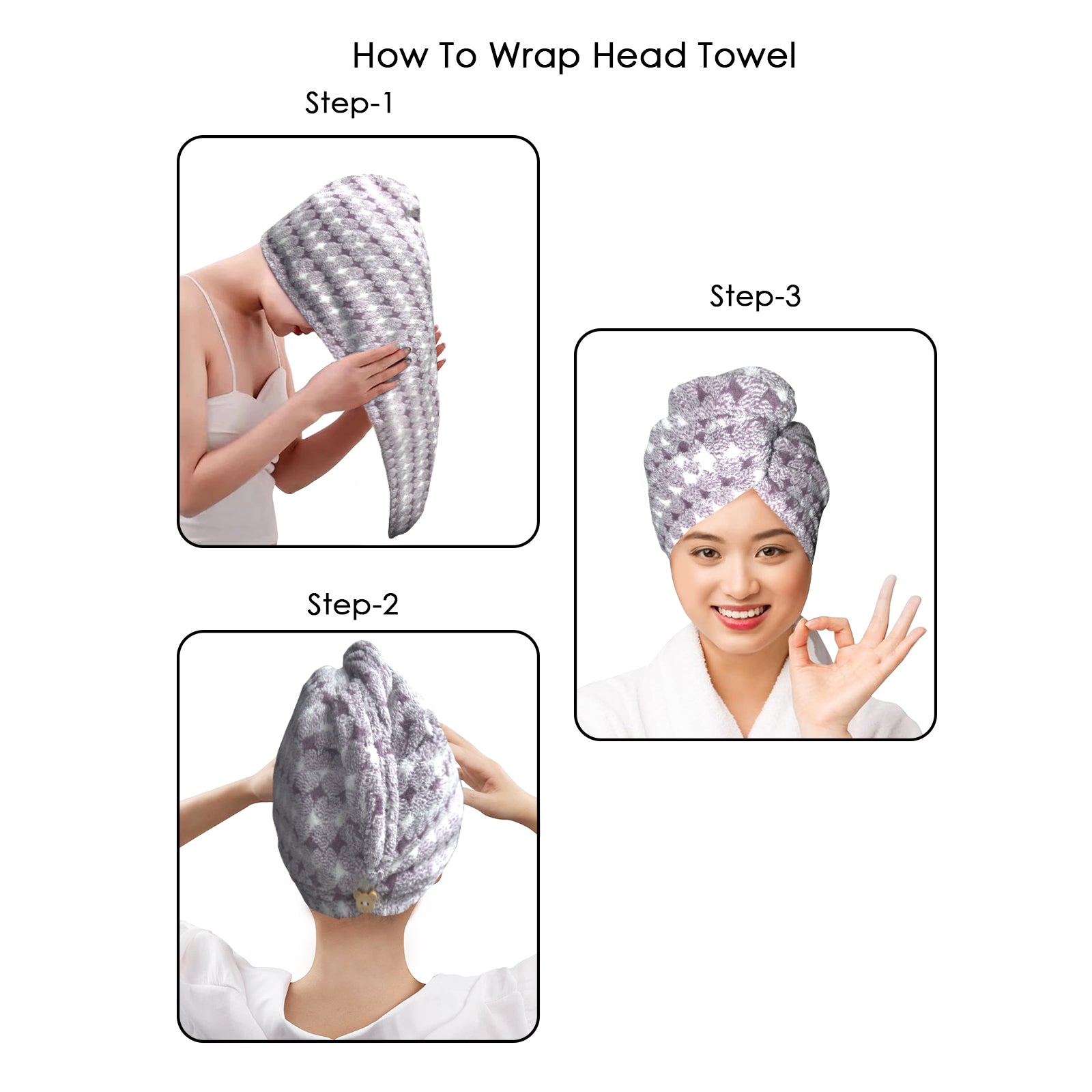 HOUSSE Eden Microfiber Head Towel, Ultra Soft, Absorbent & Hair Wrap