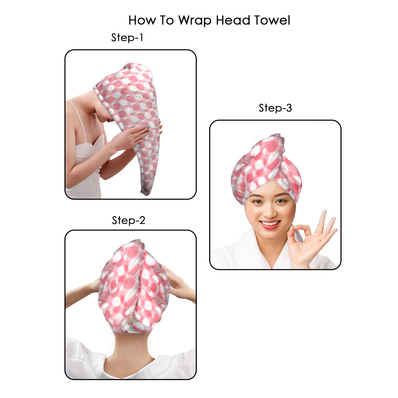 HOUSSE Ember Microfiber Head Towel, Ultra Soft, Absorbent & Hair Wrap
