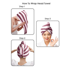 HOUSSE Blaze Microfiber Head Towel, Ultra Soft, Absorbent & Hair Wrap -300GSM