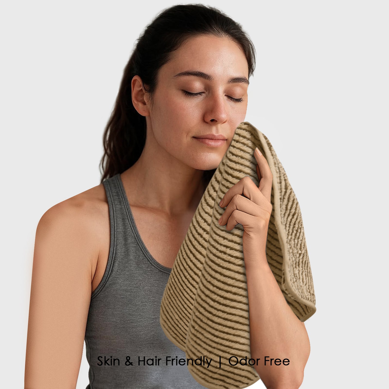 HOUSSE Microfiber Stripes Hand Towels for Women & Men | Ultra Soft | Super Absorbent Towels for Gym, Yoga, Beach Daiily USe |