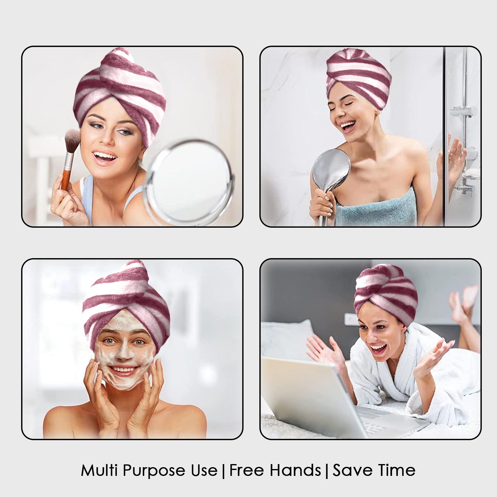 HOUSSE Blaze Microfiber Head Towel, Ultra Soft, Absorbent & Hair Wrap -300GSM