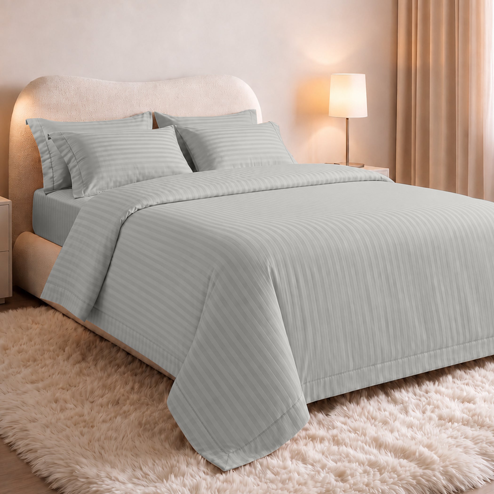 Stripe Glace 400 TC Cotton Bedsheet