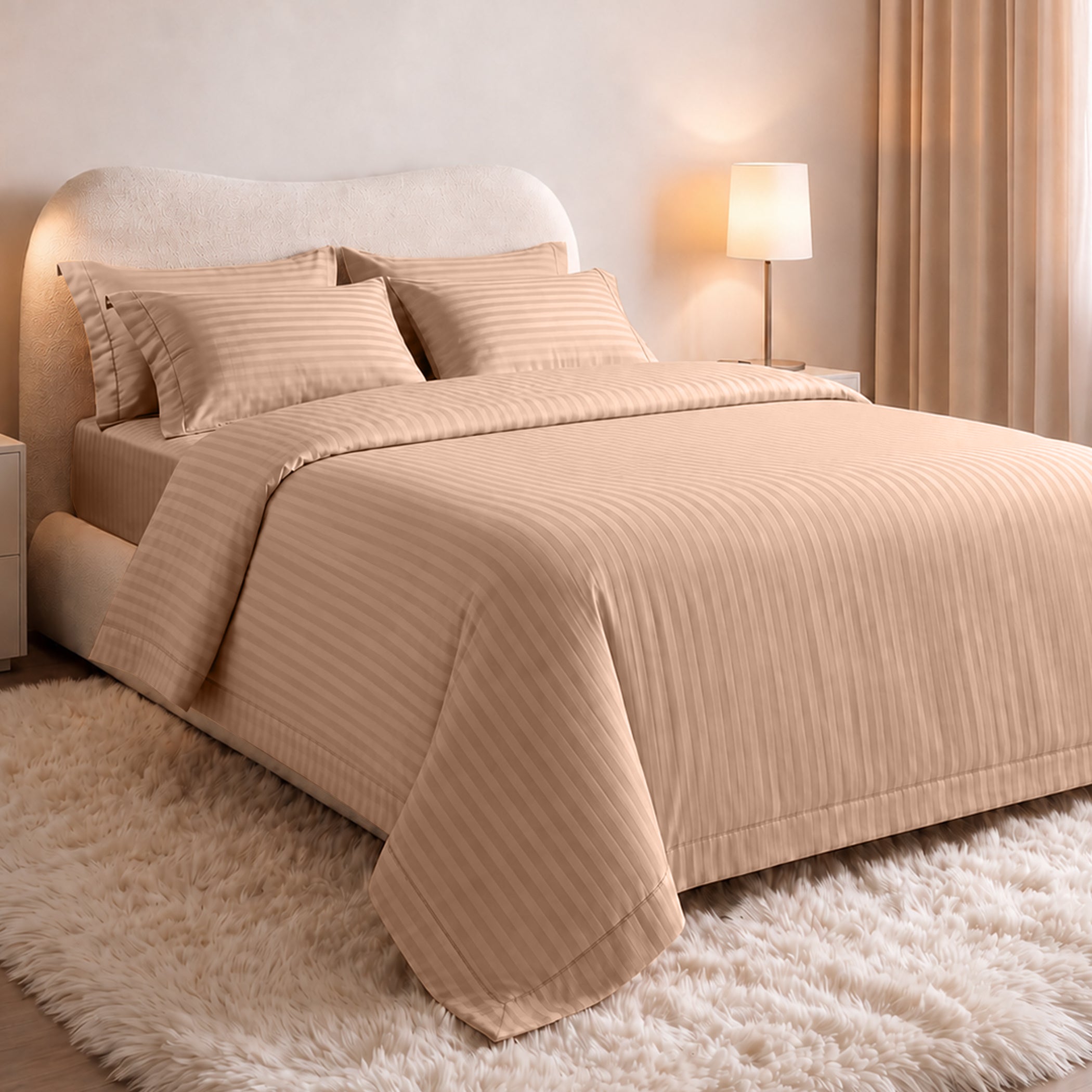 Stripe Glace 400 TC Cotton Bedsheet