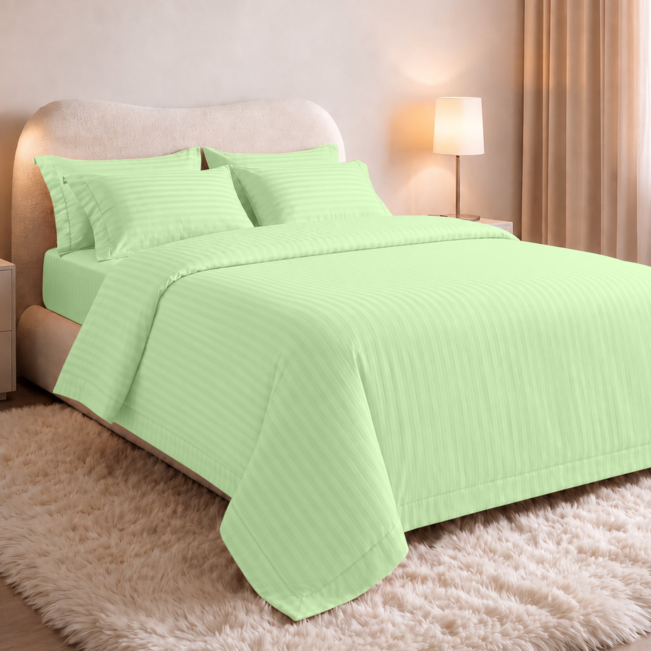 Stripe Glace 400 TC Cotton Bedsheet