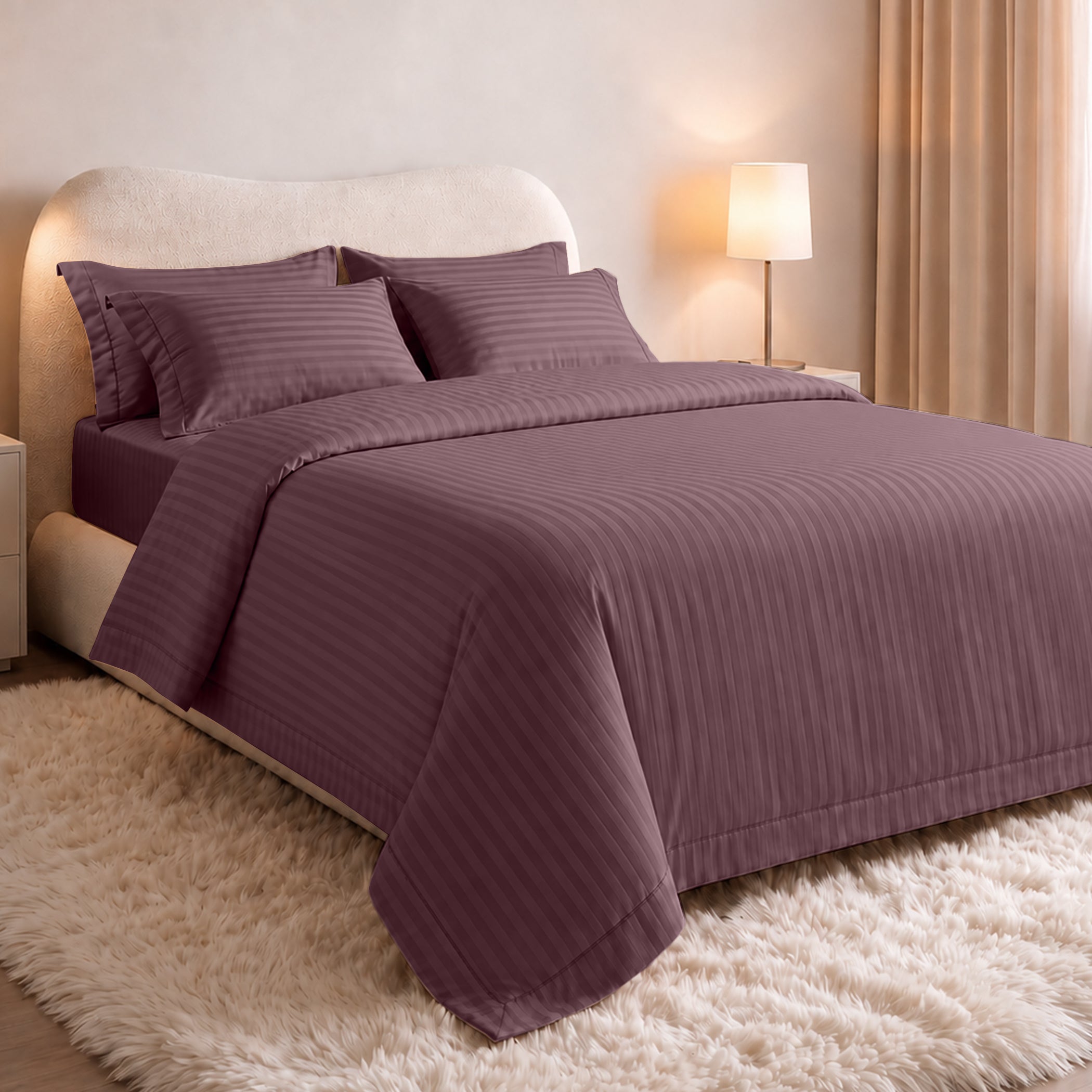 Stripe Glace 400 TC Cotton Bedsheet