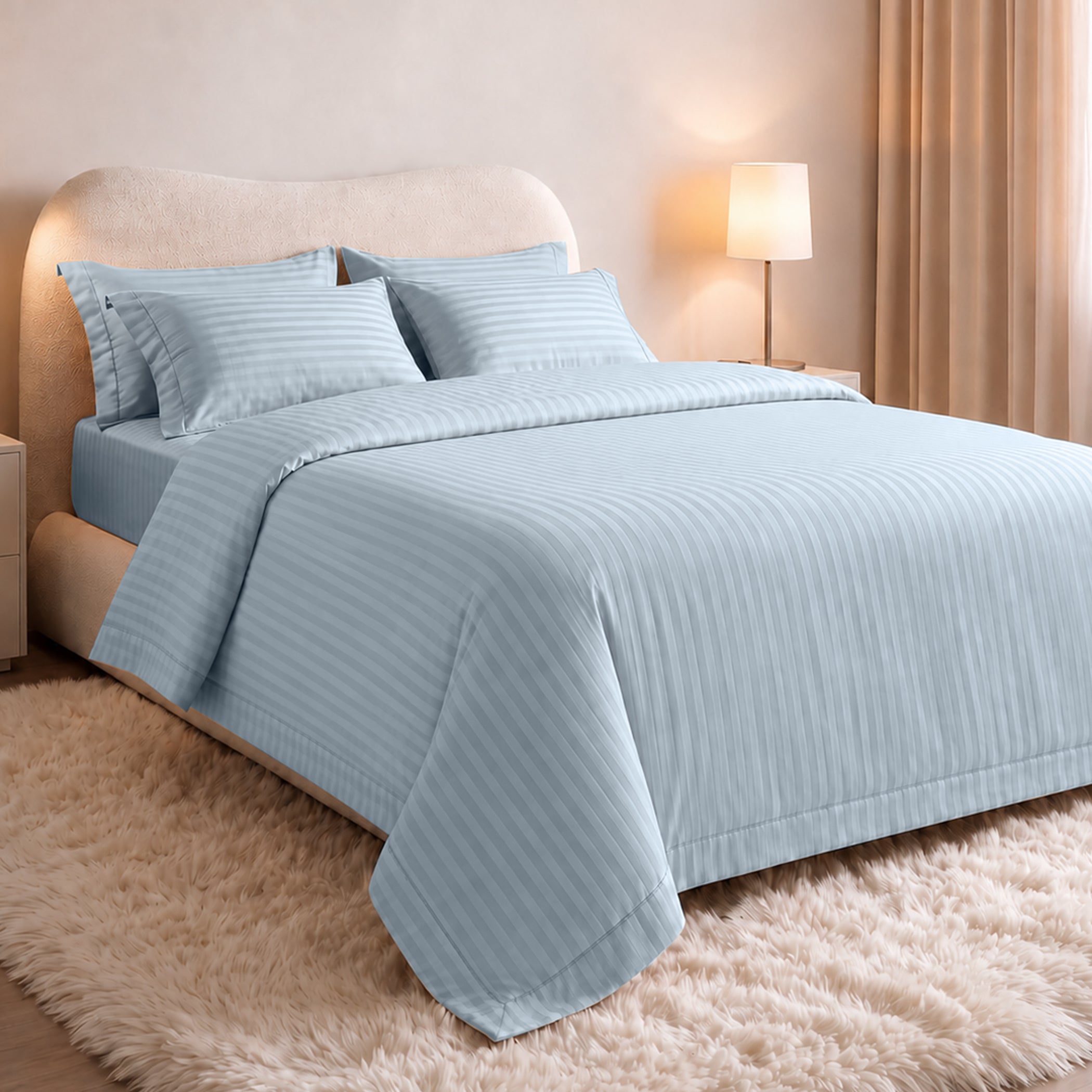 Stripe Glace 400 TC Cotton Bedsheet