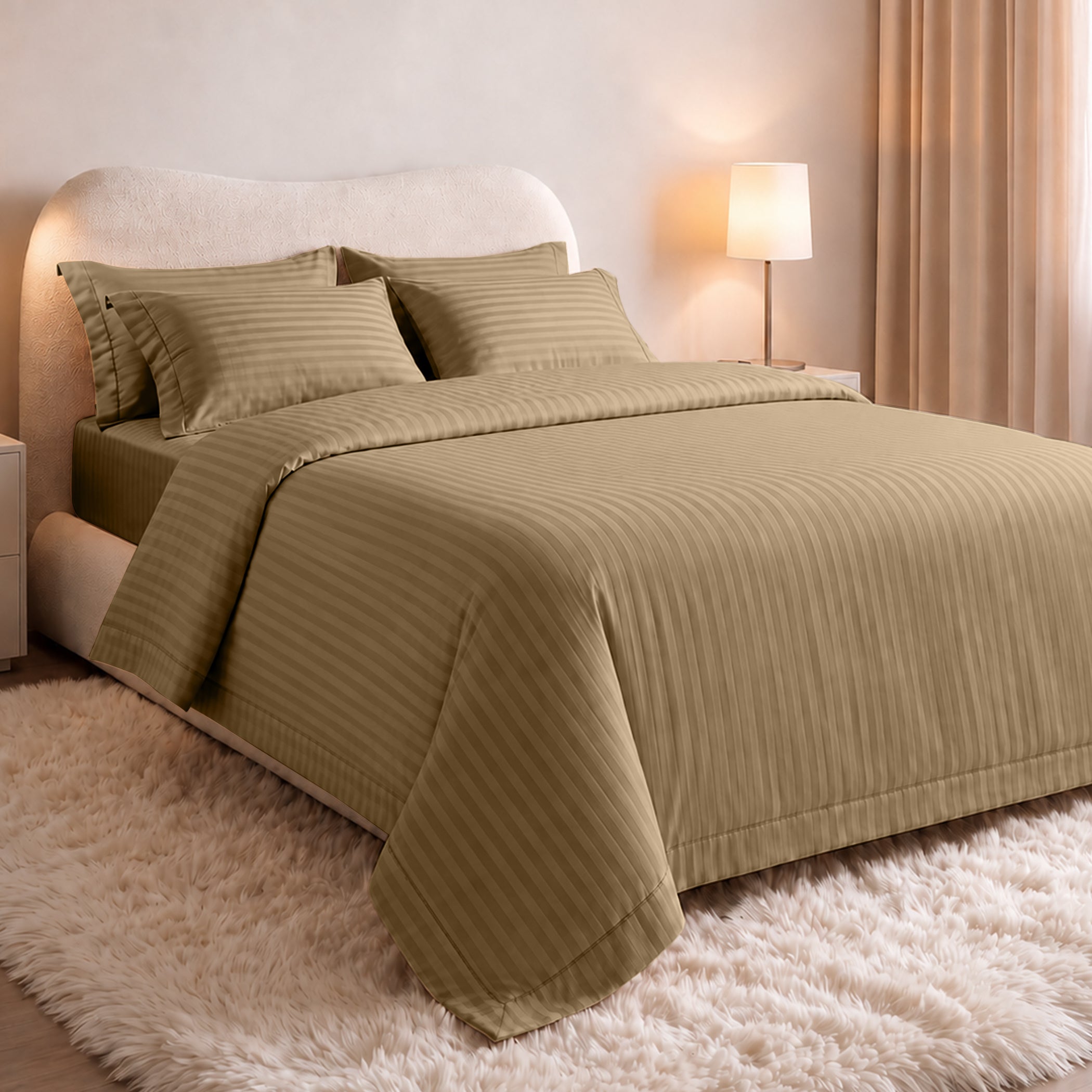 Stripe Glace 400 TC Cotton Bedsheet