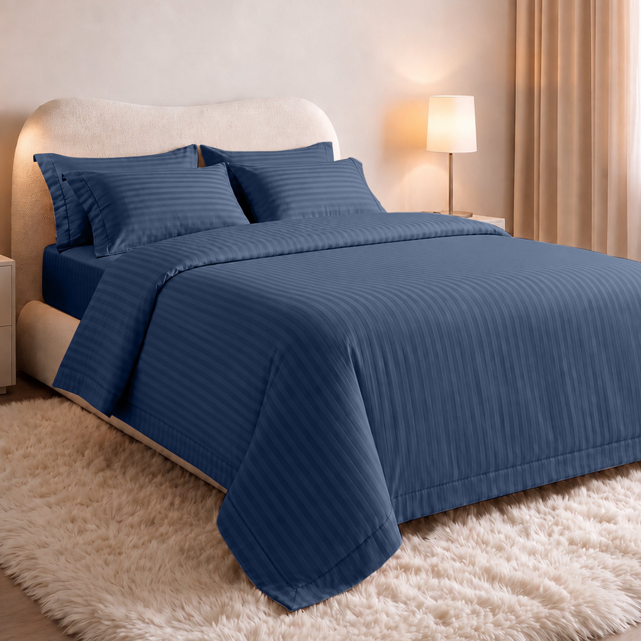 Stripe Glace 400 TC Cotton Bedsheet