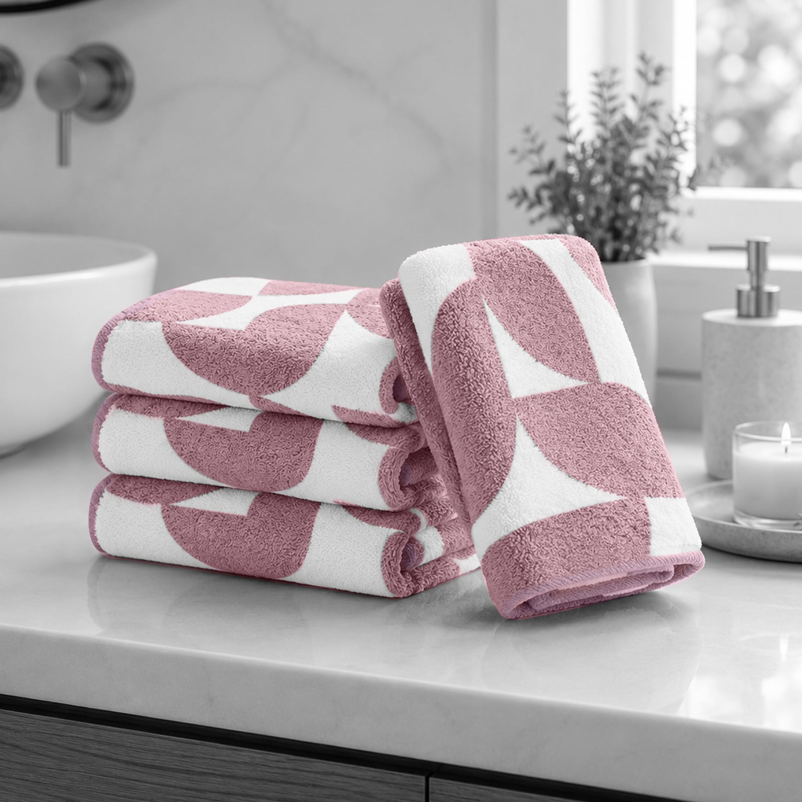 Dual Tone 480 GSM Reversible Microfiber Towel Set
