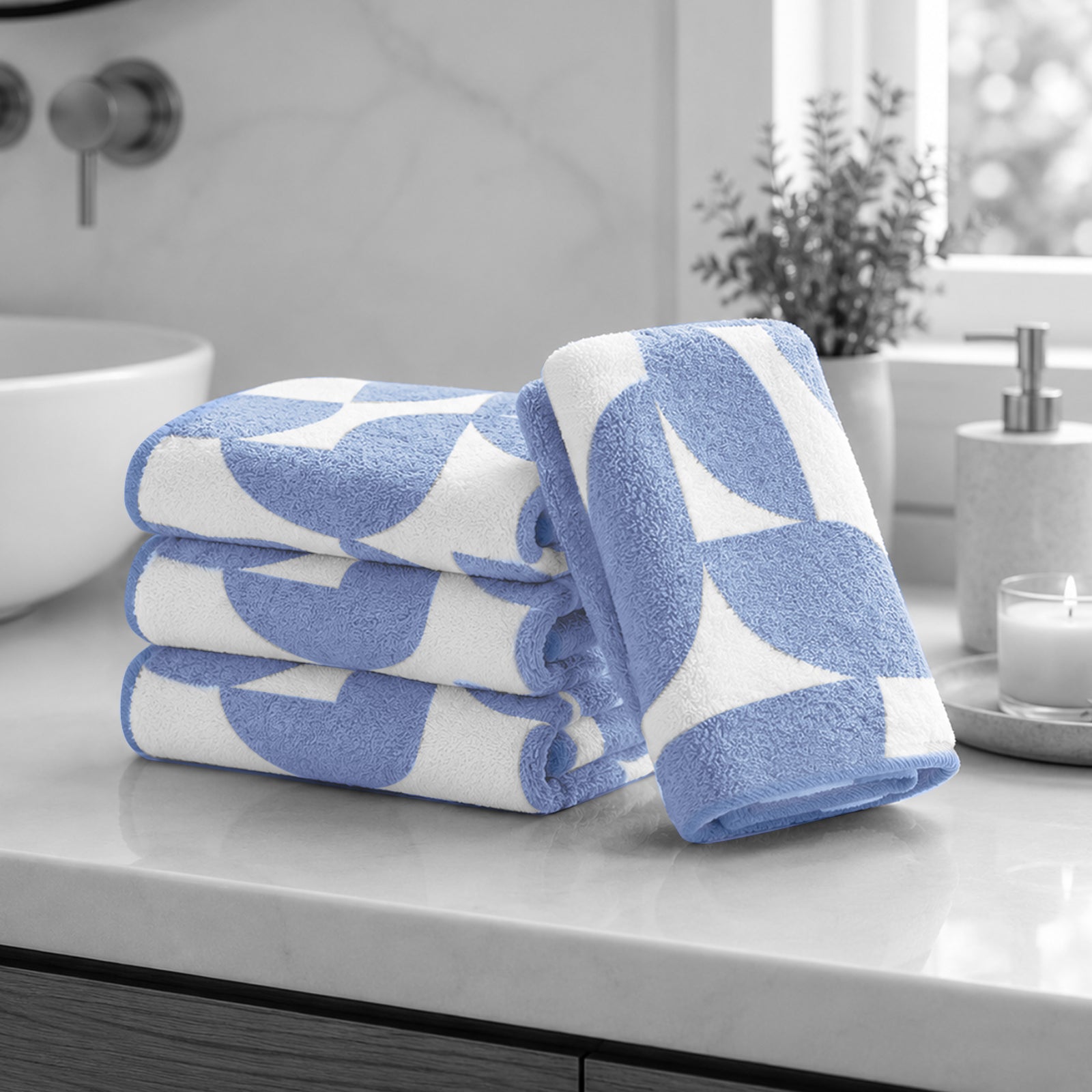Dual Tone 480 GSM Reversible Microfiber Towel Set